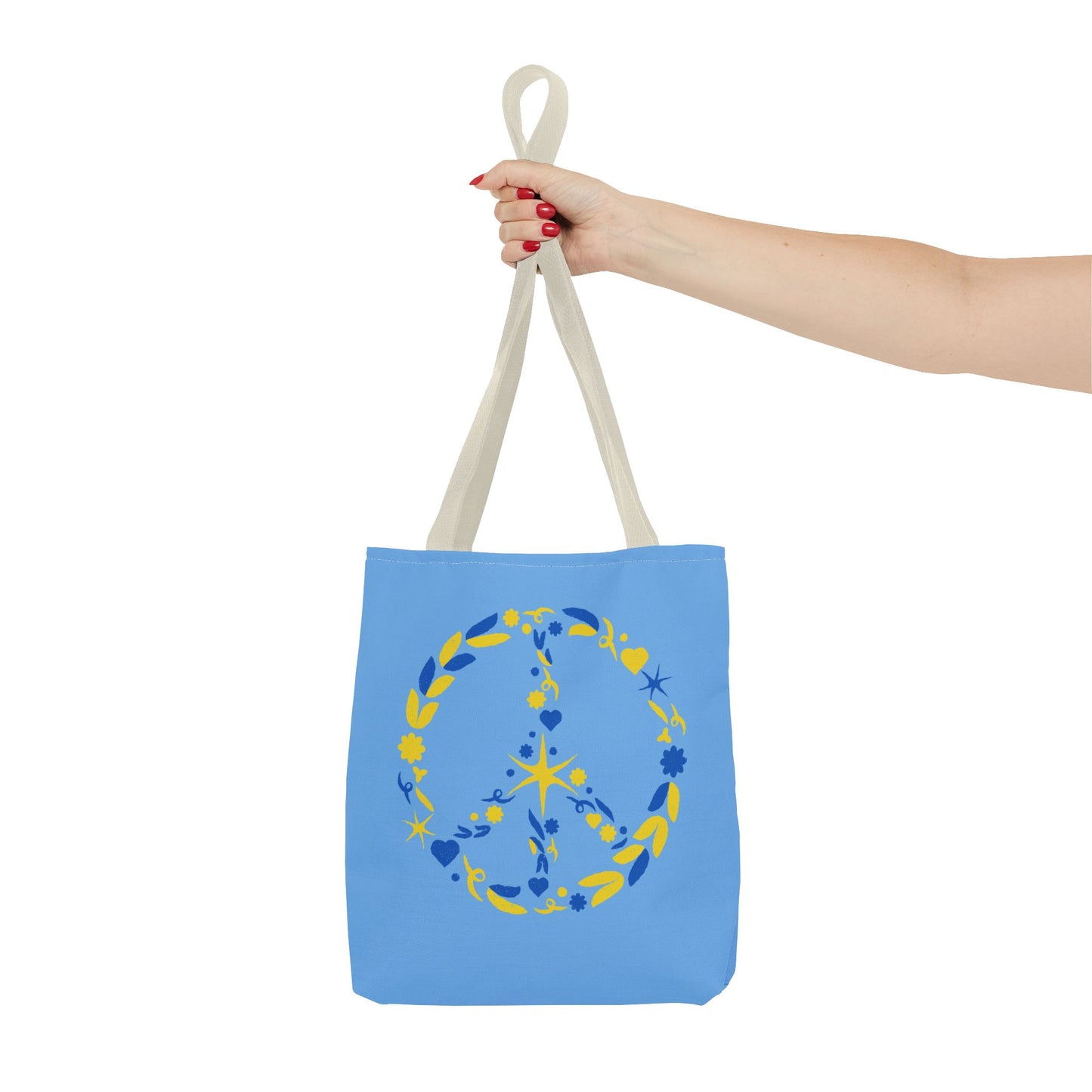 Peaceful Floral Tote Bag, Eco-Friendly Reusable Shopping Bag, Gift for Peaceful Souls, Summer Vibes, Boho Style Bag