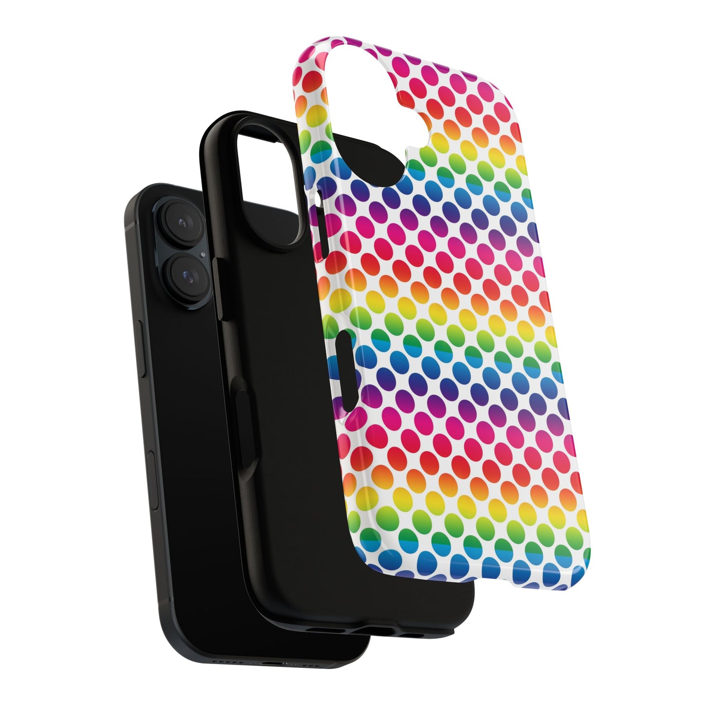 Rainbow Dot Phone Case, Colorful Phone Cover, Fun Phone Accessory, Gift for Friends, Trendy Mobile Case