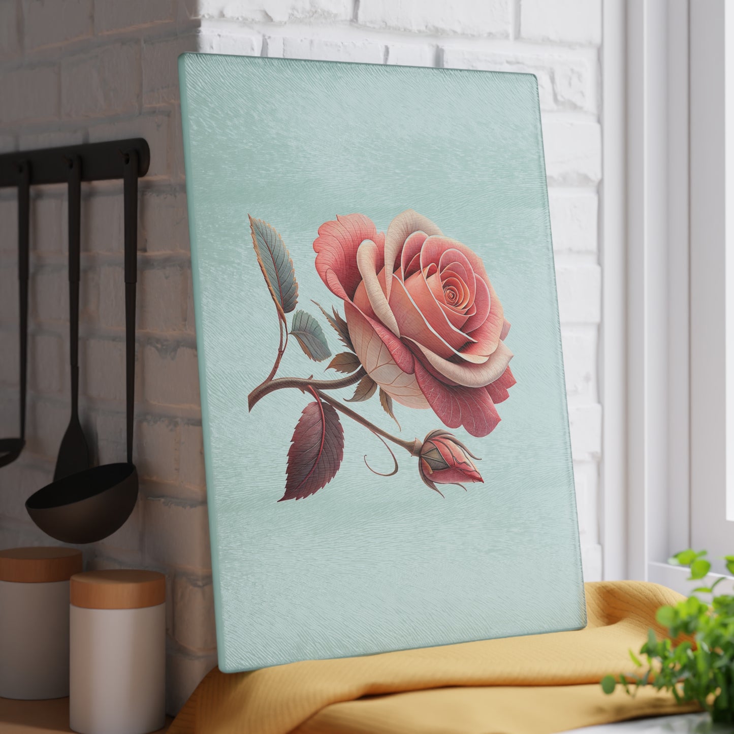 Elegant Floral Glass Cutting Board | Kitchen Decor, Wedding Gift, Home Essentials, Gift for Her, Entertaining Accessories