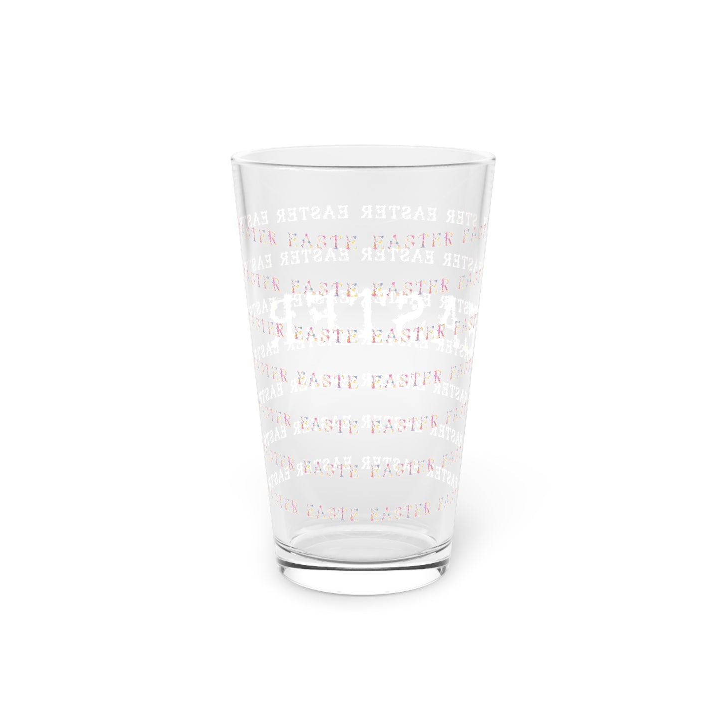 Easter Pint Glass, Colorful Holiday Drinkware 16 oz