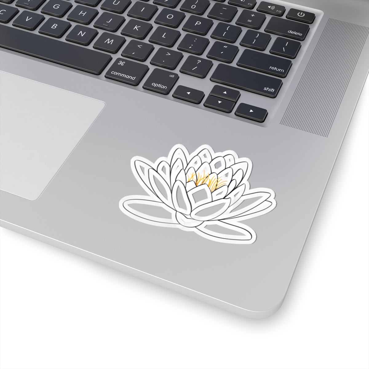 Elegant Lotus Flower Kiss-Cut Stickers, Aesthetic Laptop Decals, Floral Decor, Gift for Botanists, Wall Art, Journal Accessories