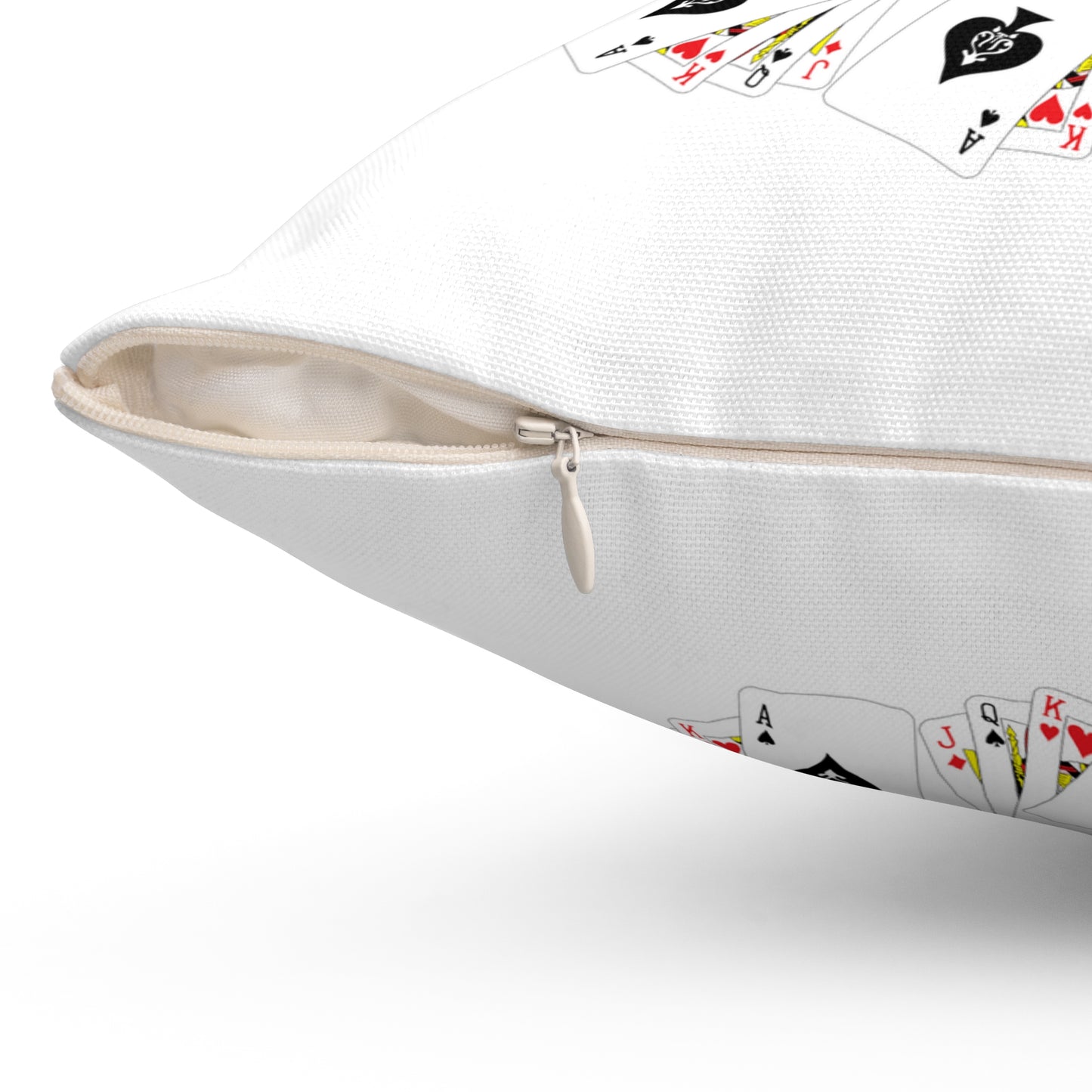 Spun Polyester Square Pillow, Perfect for Poker Lovers, Casino-Themed Decor, Great Gift for Gamers, Fun Home Accent