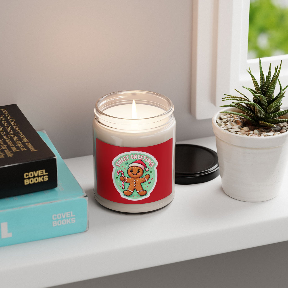 Sweet Greetings Gingerbread Soy Candle — 9oz Holiday Scented Candle
