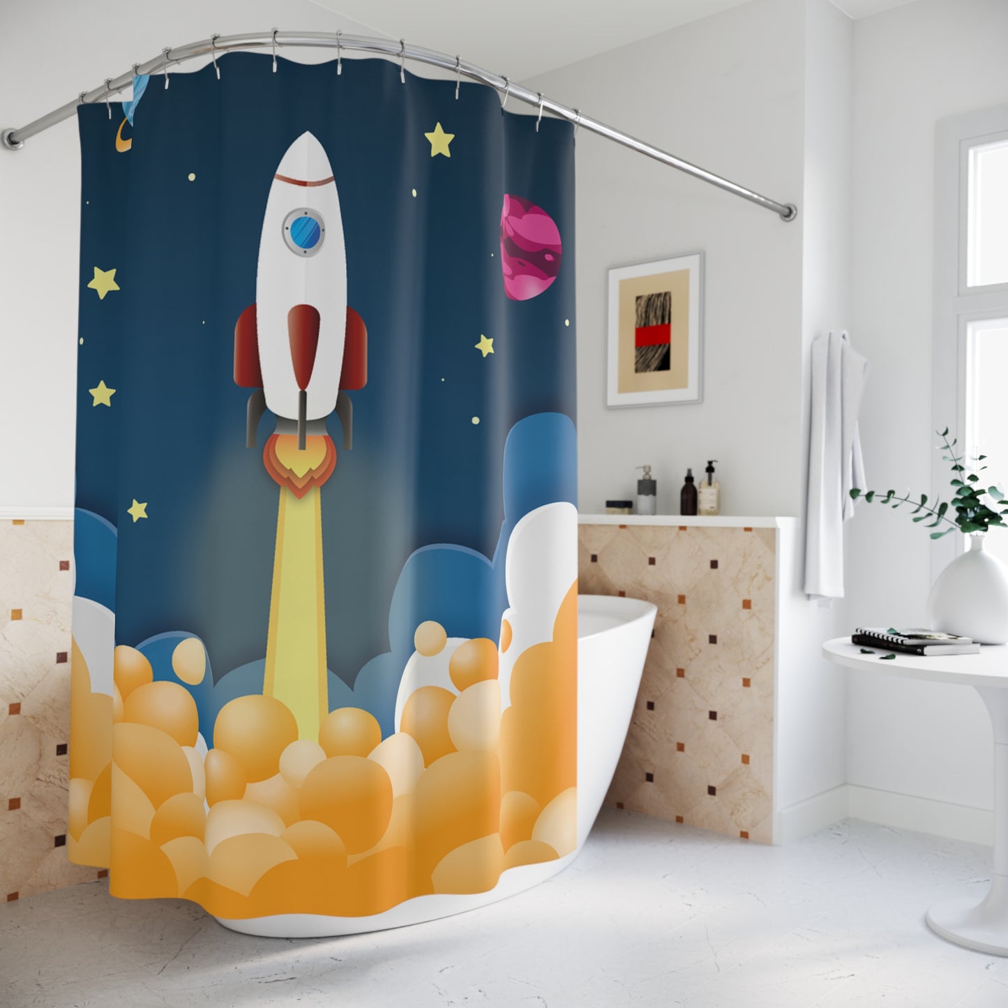 Rocket Adventure Shower Curtain