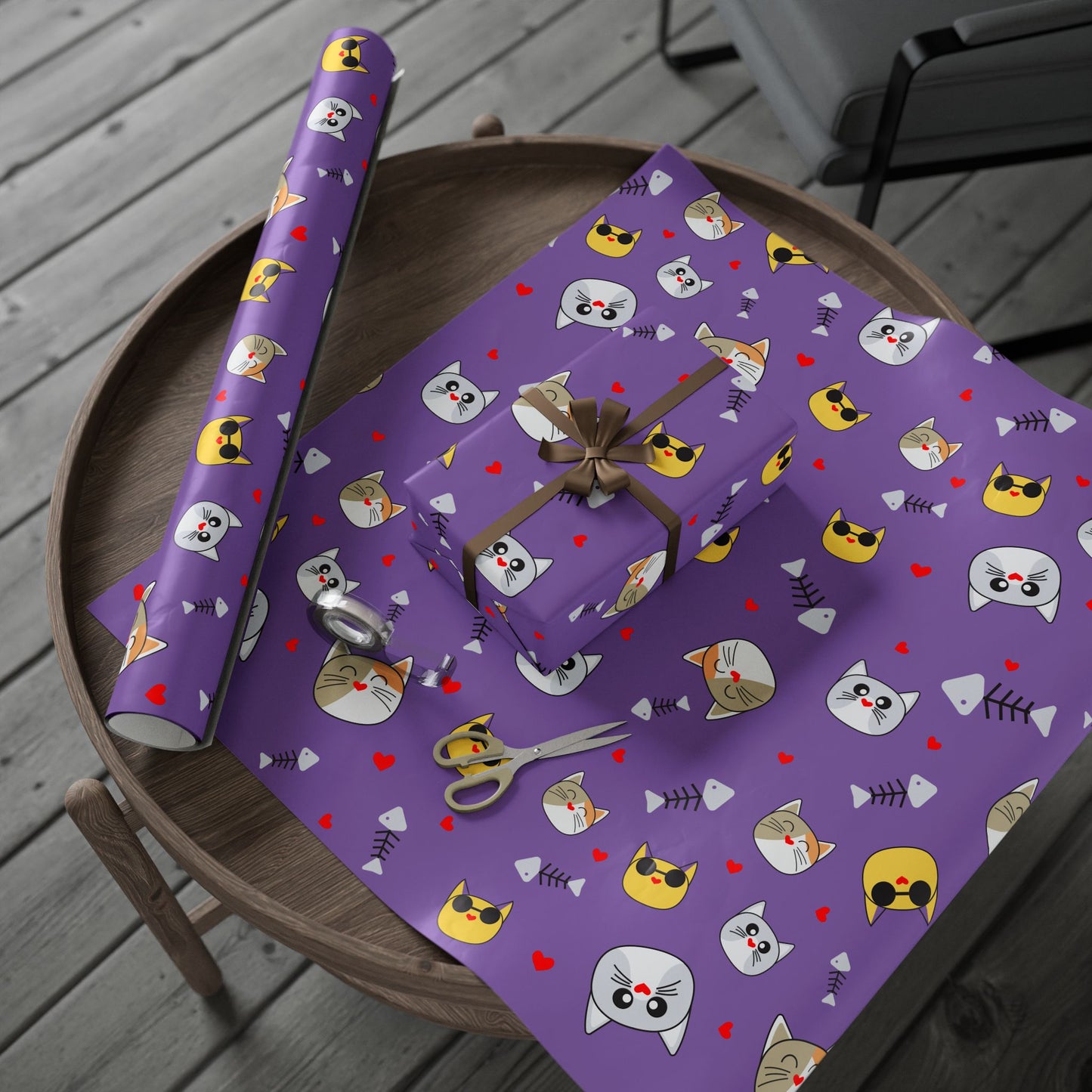 Cute Cat Wrapping Paper, Whimsical Gift Wrap for Pet Lovers