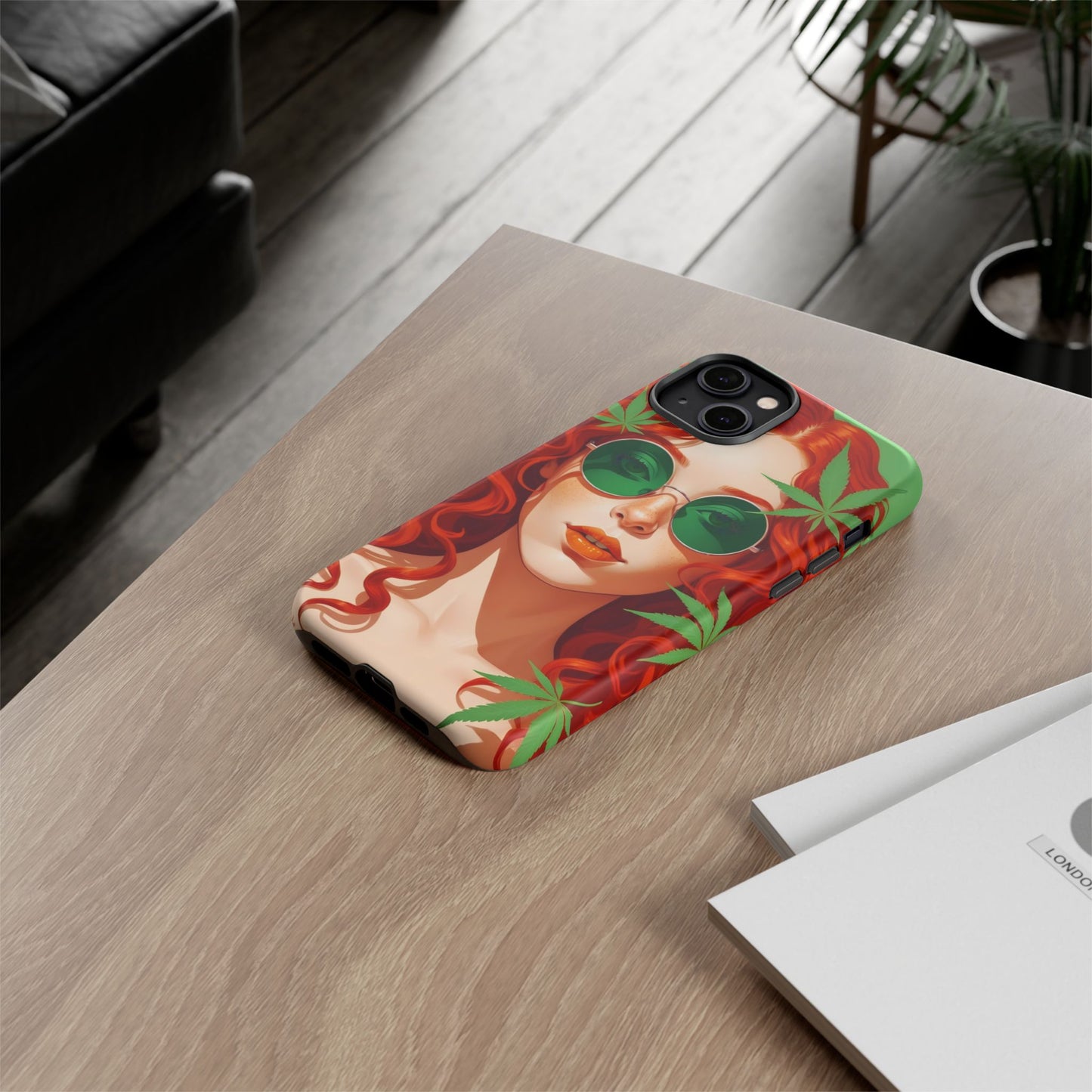 Vibrant Phone Case with Retro Greenery Design, Trendy Case for Casual Look, Gift for Her, Summer Vibes, Unique Phone Accessory
