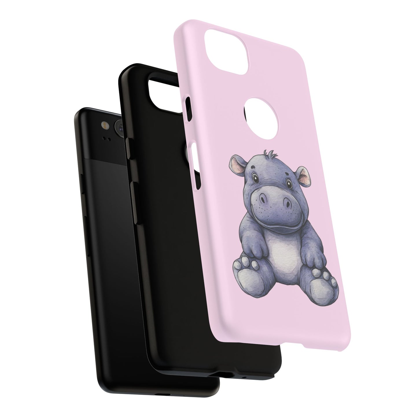 Cute Hippo Phone Case - Tough Cases, Animal Phone Cover, Kawaii Accessories, Gifts for Kids, Unique Tech Gear