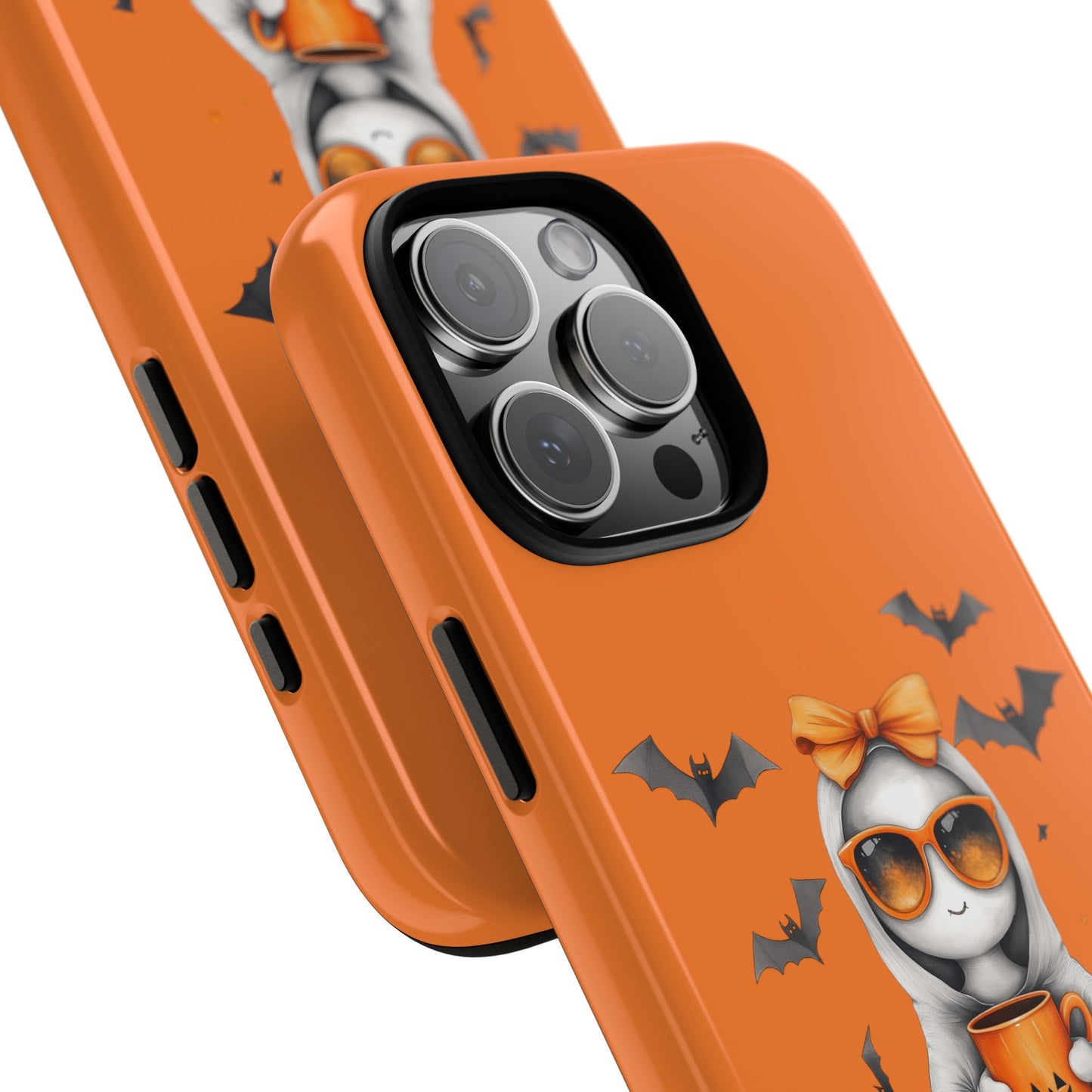 Halloween Ghost Phone Case, Cute Cat Ghost Case, Autumn Phone Cover, Spooky Season Gift, Trick or Treat Case