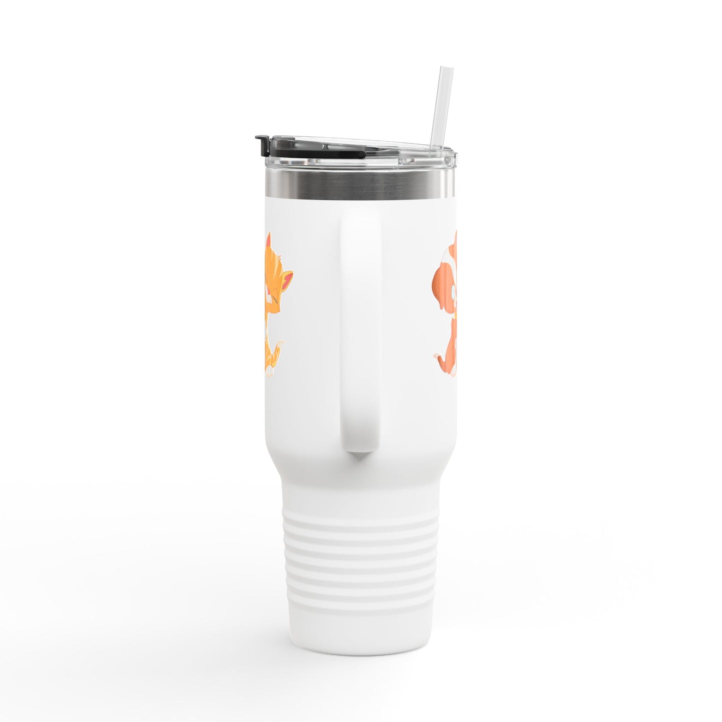 Whimsical Pet Love Insulated Travel Mug, Cute Animal Travel Mug, 40oz Coffee Cup, Dog Cat Drinkware, Funny Gift for Pet Lovers