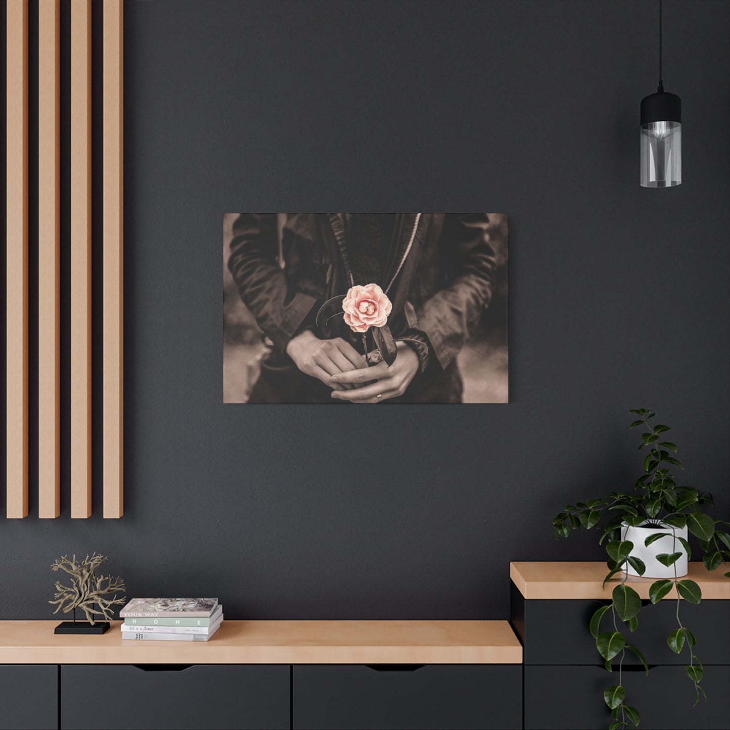 Floral Art Canvas Wall Decor, Modern Home Accent, Gift for Her, Office Decor, Inspirational Artwork