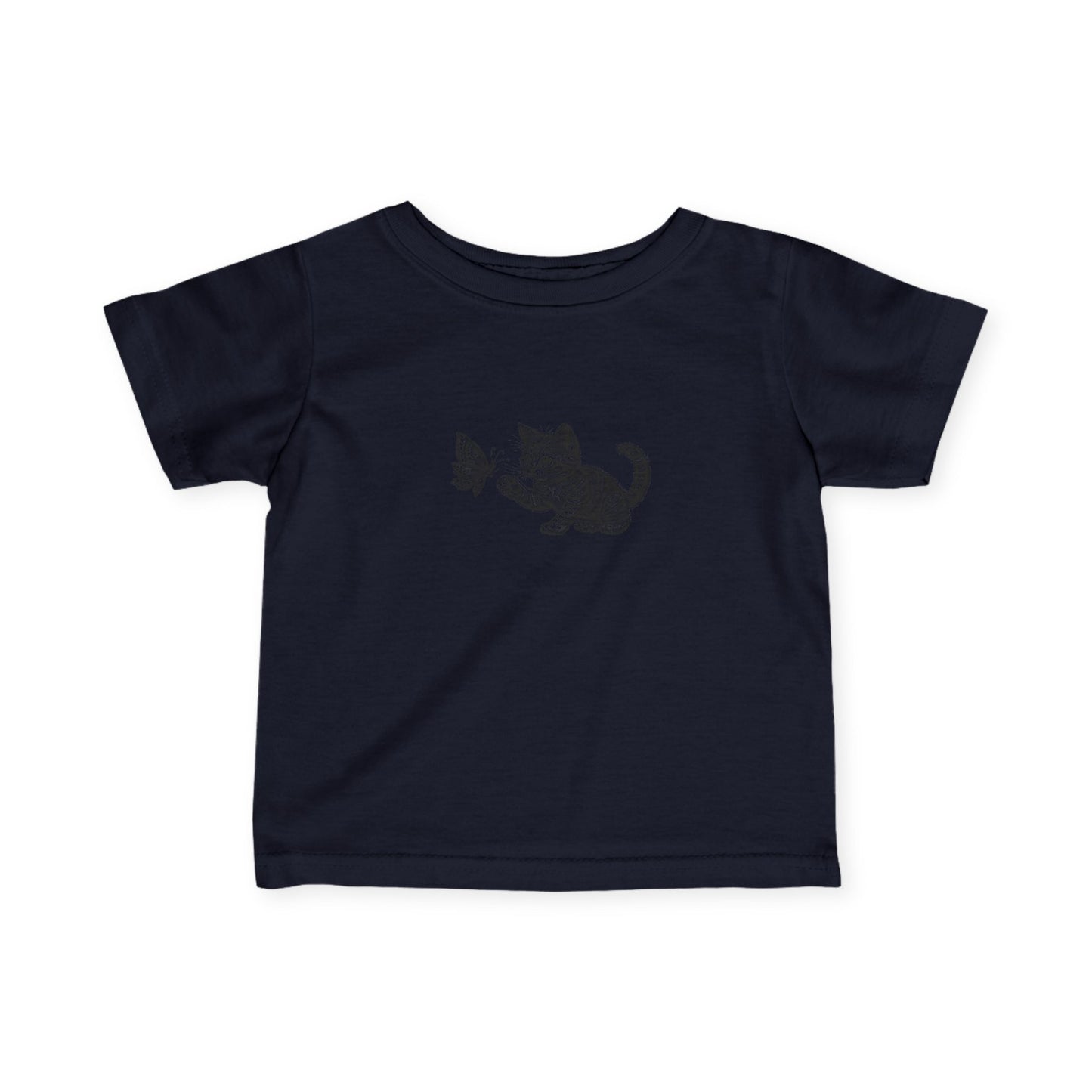 Cute Cat Playing with Butterfly Infant Tee, Baby Shirt, Toddler Apparel, Birthday Gift, Cute Baby Clothes, Cat Lover Outfit