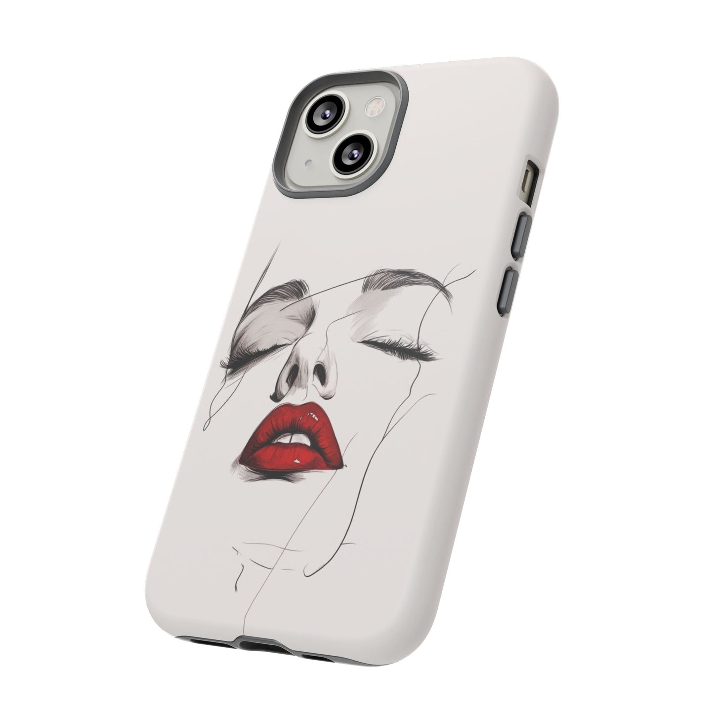 Stylish Phone Case with Artistic Lip Design, Femme Tech Accessory, Trendy Device Cover, Gift for Her, Unique Phone Accessories