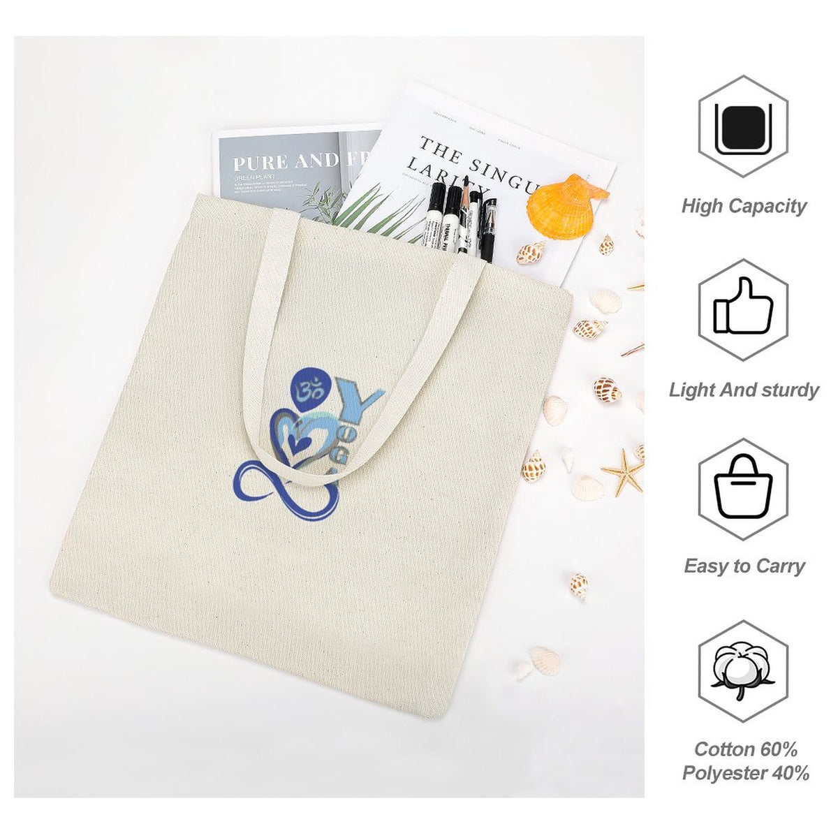 Canvas Tote Bag-13.4"x15.8"/34x40cm