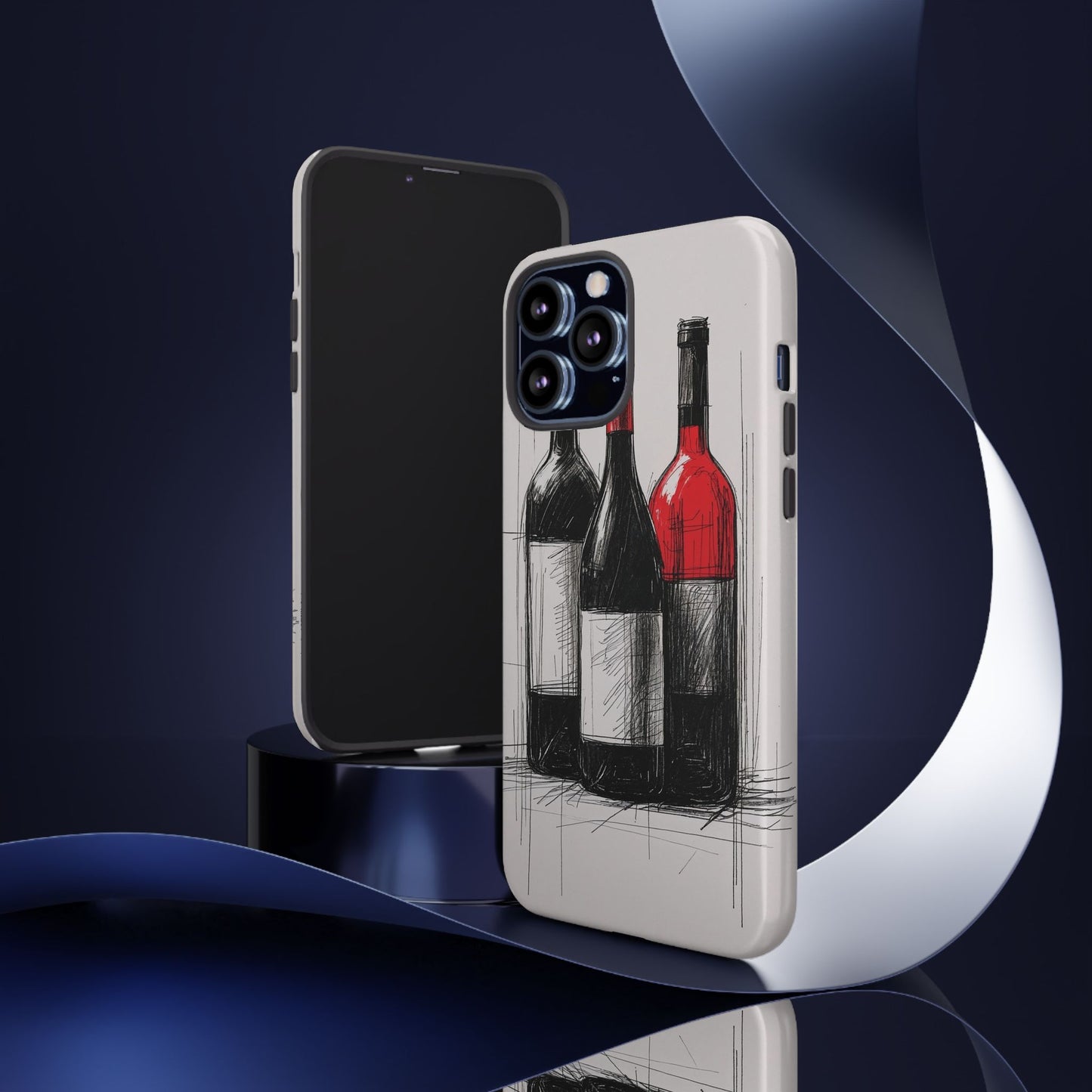 Wine Lover's Phone Case, Tough Phone Cover, Artistic Wine Design, Gift for Wine Enthusiasts, Customizable Case, Unique Wine Art
