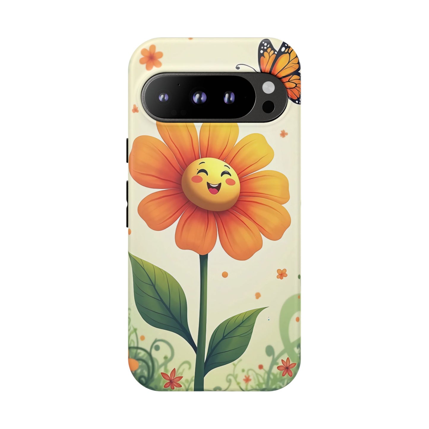 Floral Phone Case with Butterfly Design, Cute Flower Phone Cover for Nature Lovers, Eco-Friendly Gift, Spring Vibes, Birthday Present