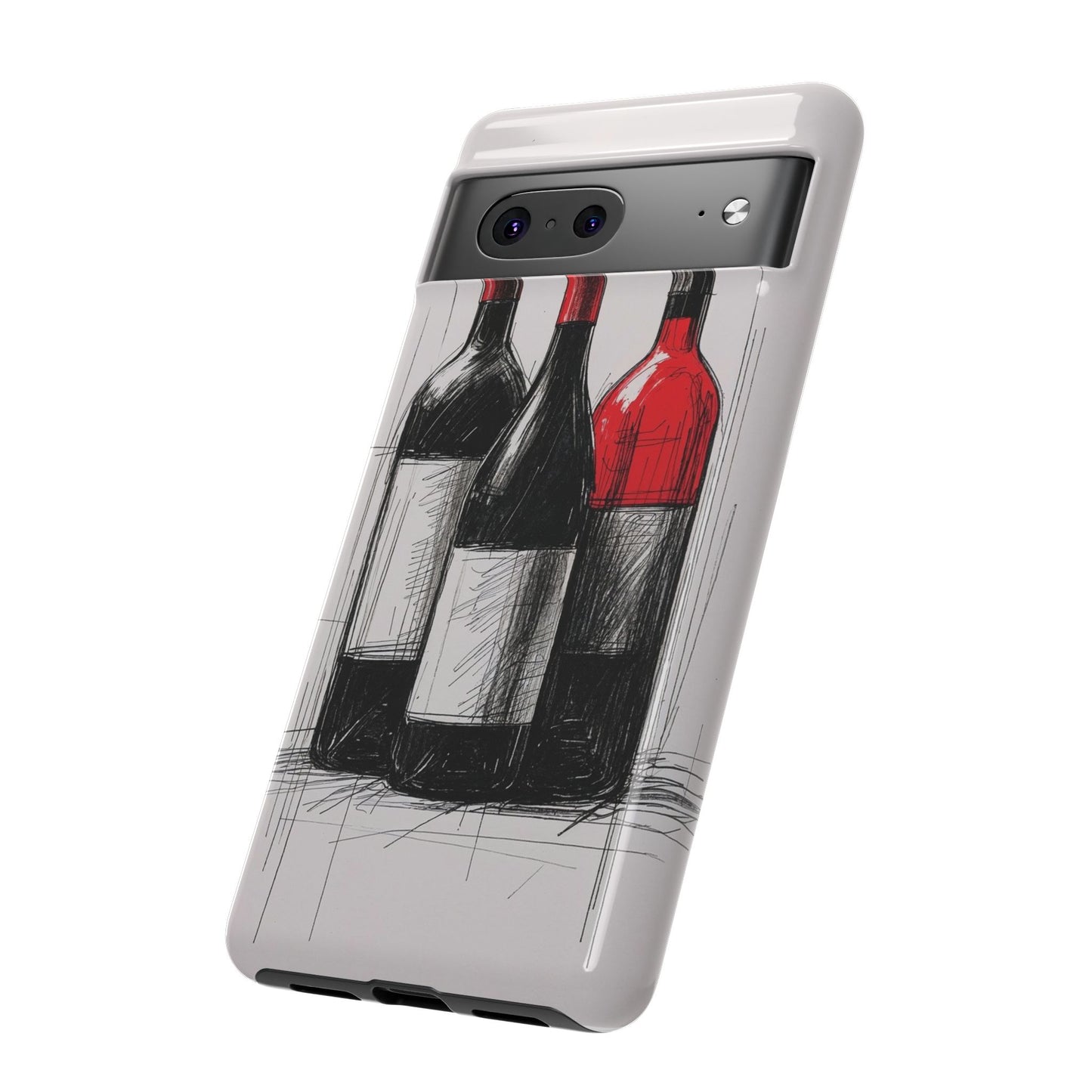Wine Lover's Phone Case, Tough Phone Cover, Artistic Wine Design, Gift for Wine Enthusiasts, Customizable Case, Unique Wine Art