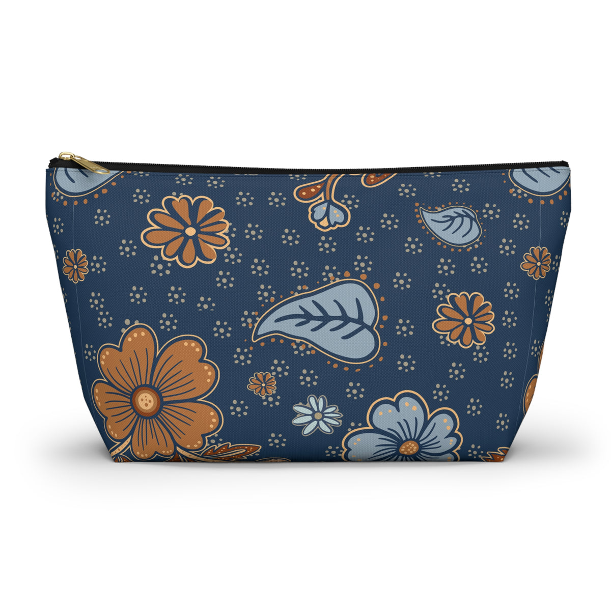 Floral Accessory Pouch, Makeup Bag, Travel Organizer, Gift for Her, Floral Print, T-bottom Pouch, Cosmetics Case