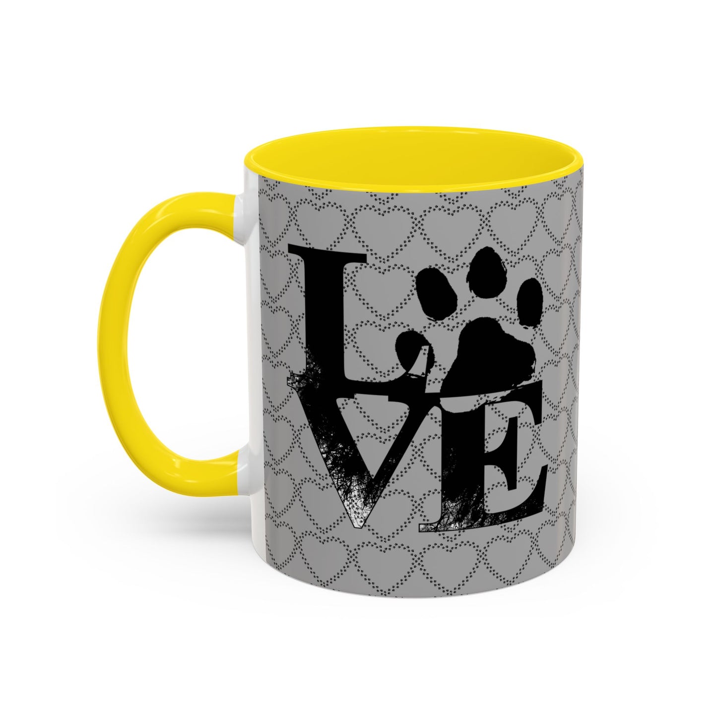 Chic Love Coffee Mug for Pet Lovers, Black Accent Mug, Valentine's Gift, Animal Lover Cup, Perfect for Hot Beverages