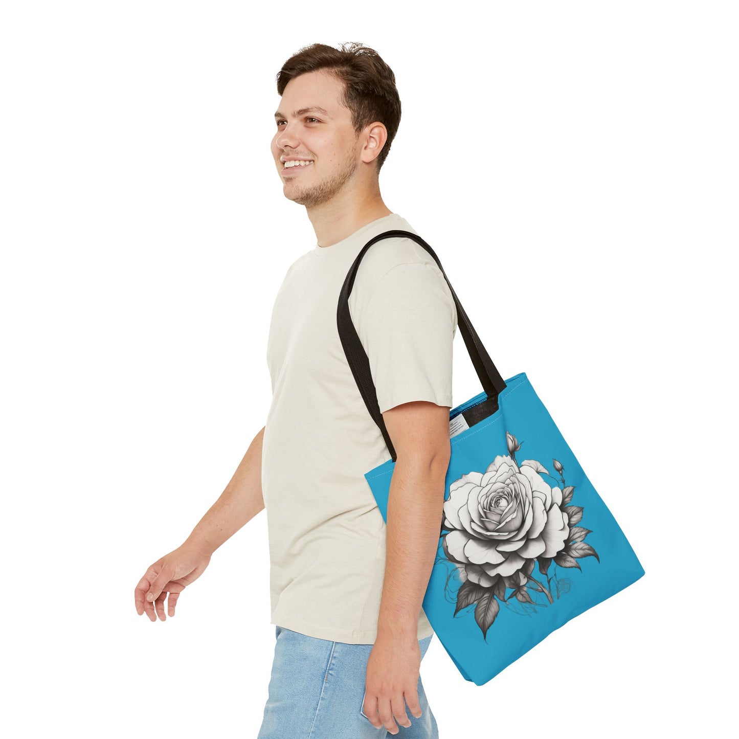 Elegant Floral Tote Bag with Roses, Chic Reusable Grocery Bag, Perfect Gift for Her, Stylish Handbag, Everyday Essentials