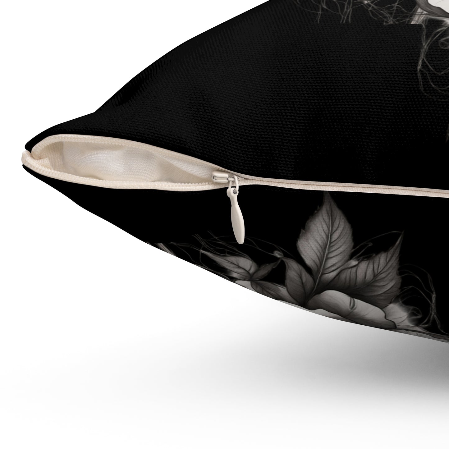 Elegant Floral Decorative Pillow, Home Decor, Gift for Her, Black and White Cushion, Boho Chic Pillow