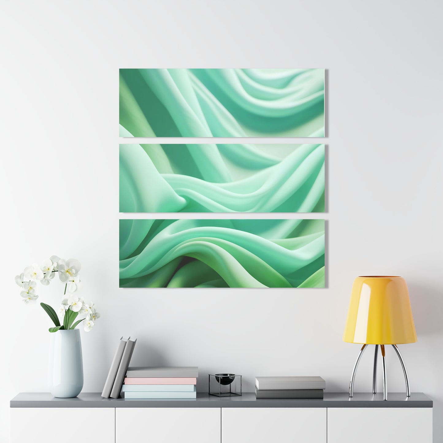 Elegant Mint Acrylic Print Triptych, Modern Wall Art, Home Decor, Minimalist Decor, Gift for Any Occasion