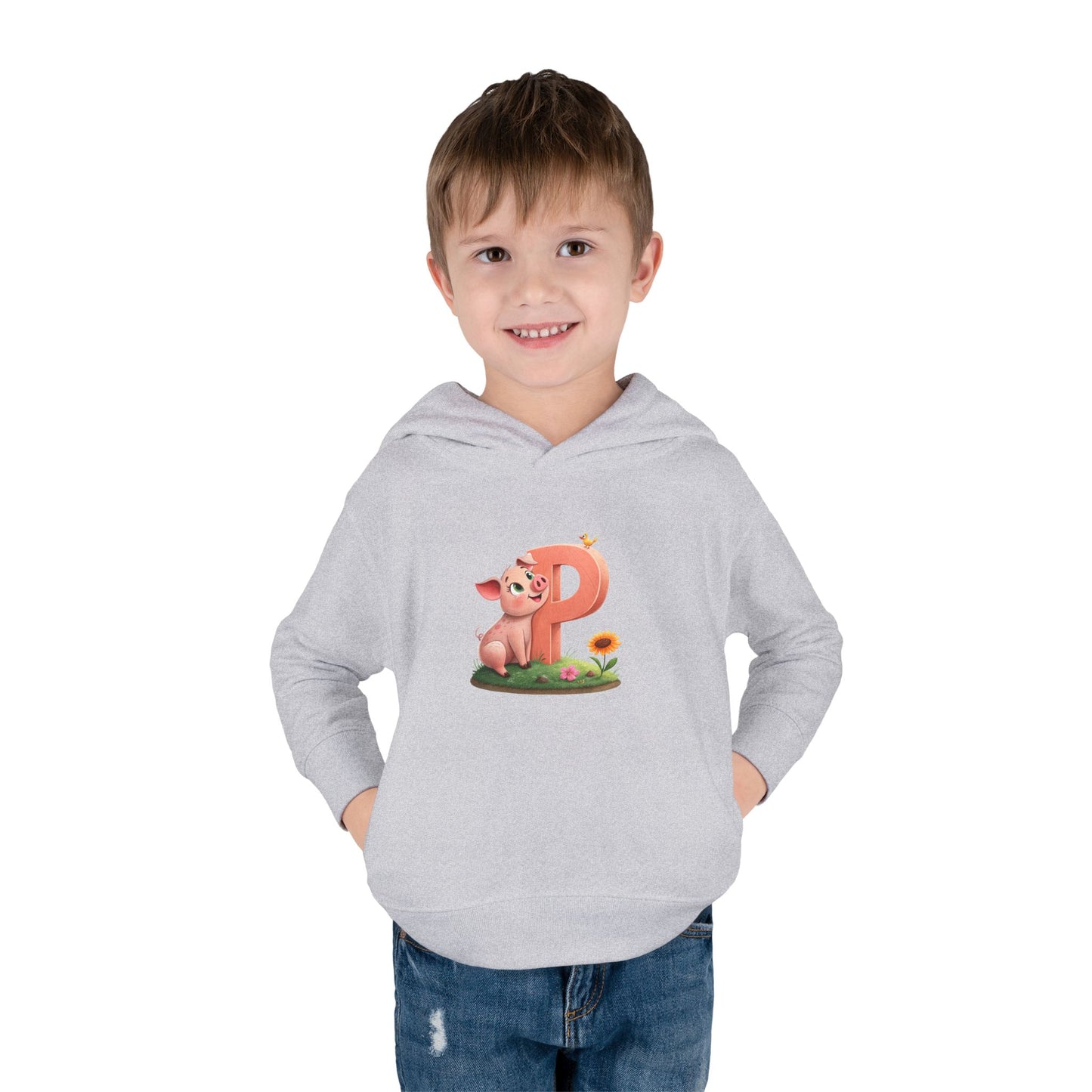 Toddler Piggy Personalized Fleece Hoodie, Cute Animal Hoodie, Kids Pullover, Toddler Clothes, Kids Gift, Birthday Present