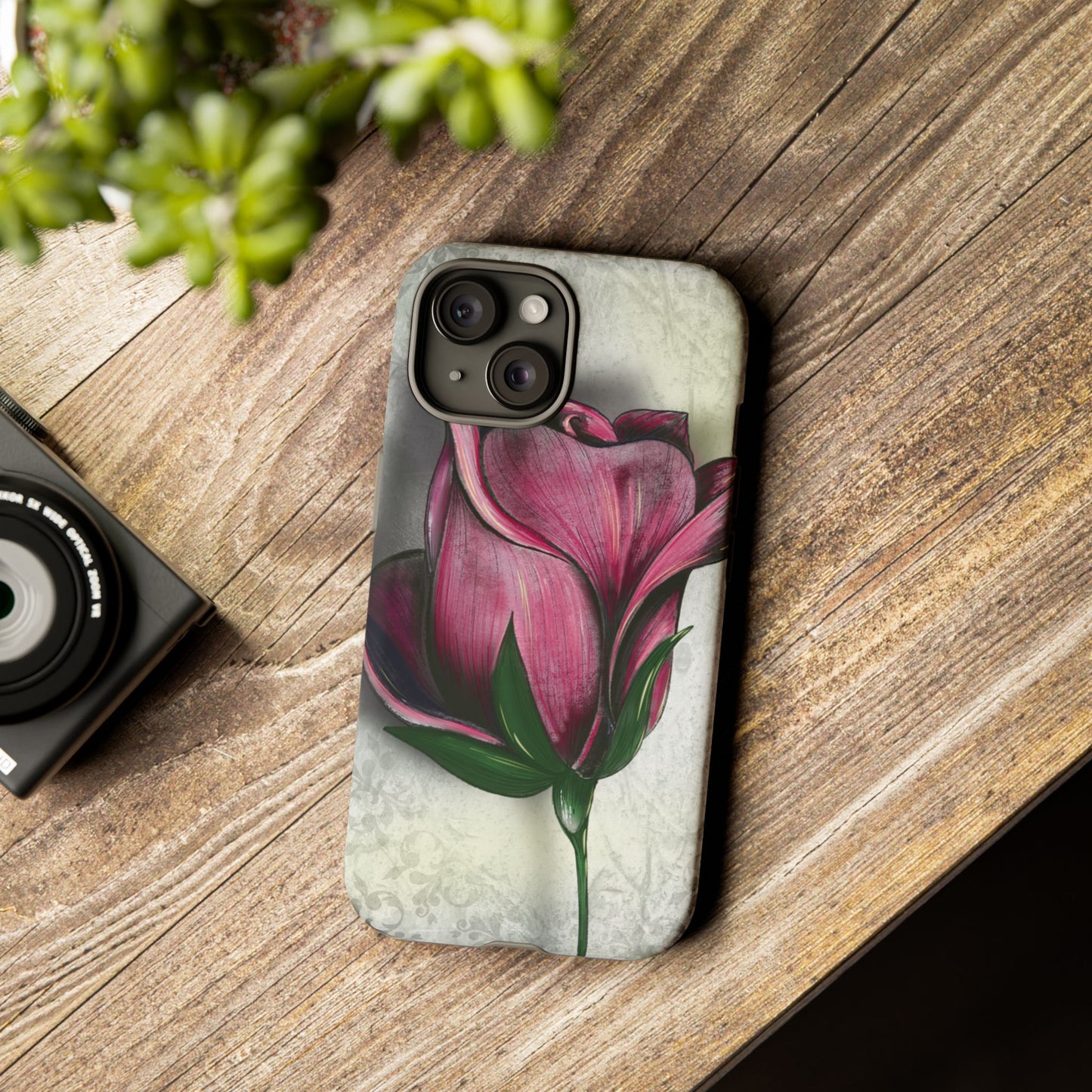 Rose Phone Case – Tough Cases, Floral Phone Cover, Gift for Her, Minimalist Design, Nature Lover's Accessory, Birthday Gift Idea
