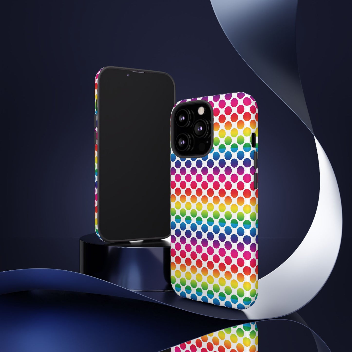 Rainbow Dot Phone Case, Colorful Phone Cover, Fun Phone Accessory, Gift for Friends, Trendy Mobile Case