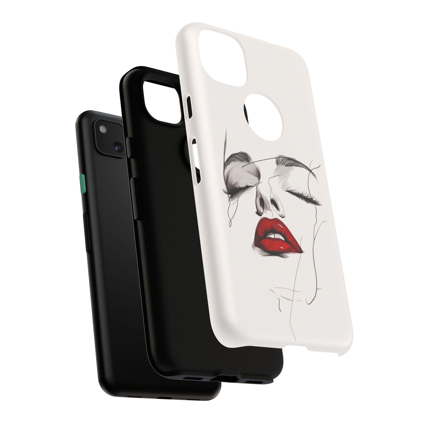 Stylish Phone Case with Artistic Lip Design, Femme Tech Accessory, Trendy Device Cover, Gift for Her, Unique Phone Accessories
