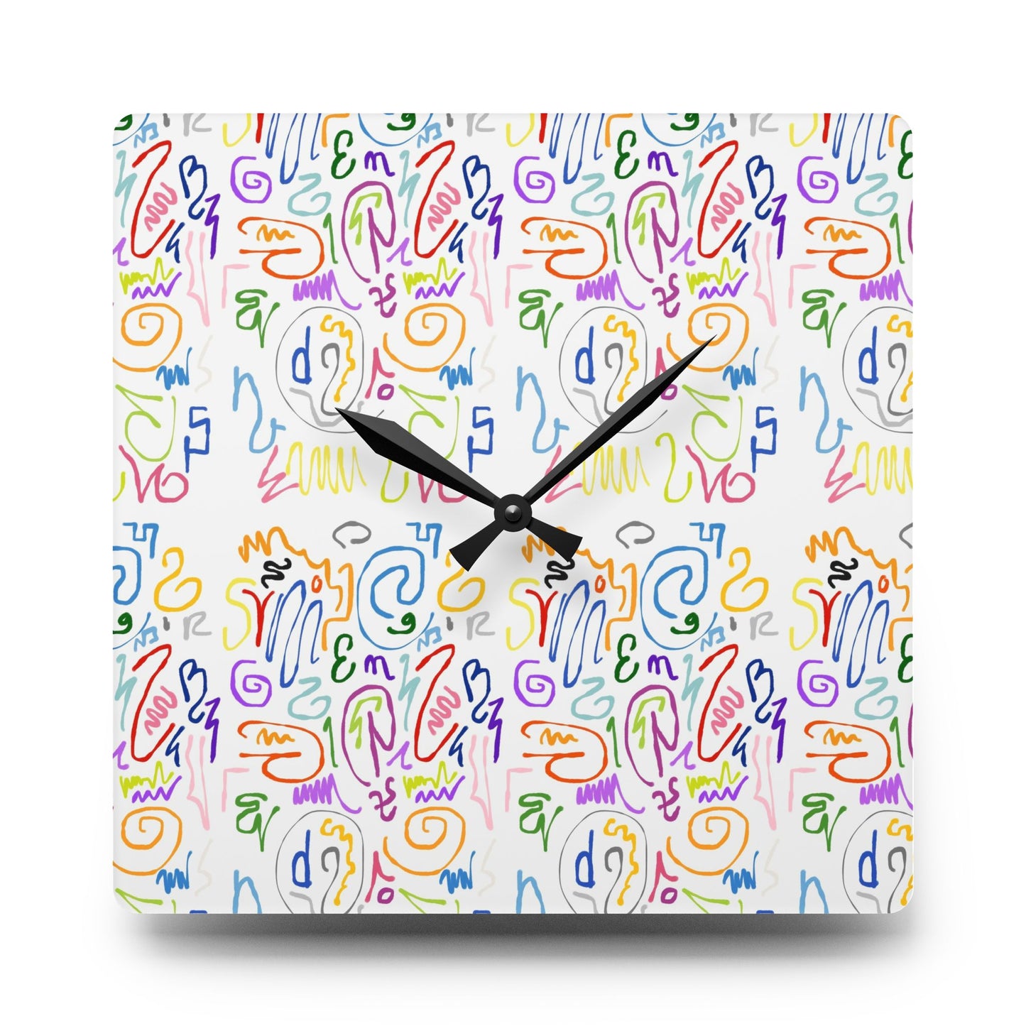 Colorful Abstract Acrylic Wall Clock, Modern Home Décor, Unique Gift, Vibrant Wall Art, Playful Timepiece, Artistic Clock
