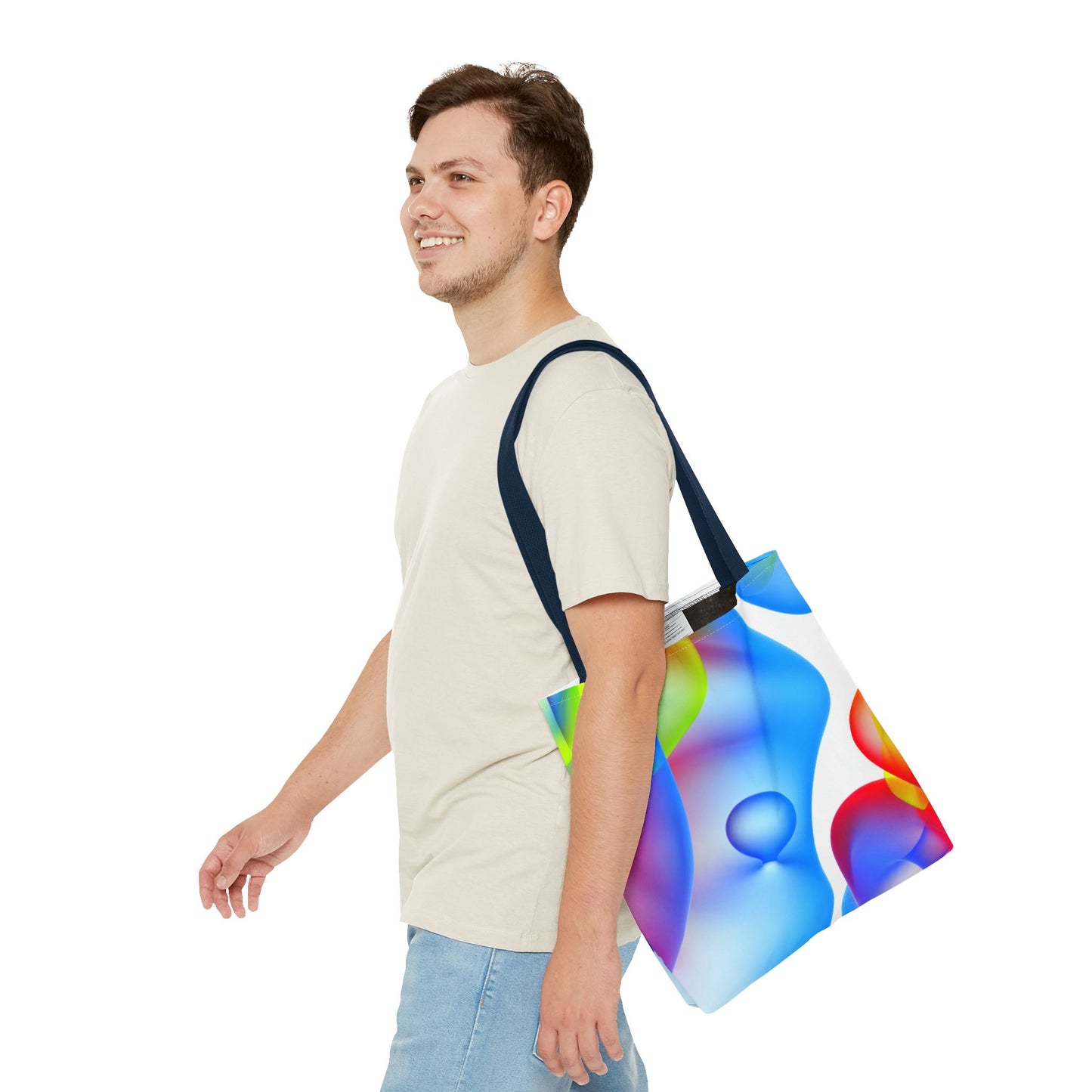 Vibrant Abstract Tote Bag, Colorful Beach Bag, Reusable Grocery Tote, Stylish Everyday Bag, Gift for Art Lovers