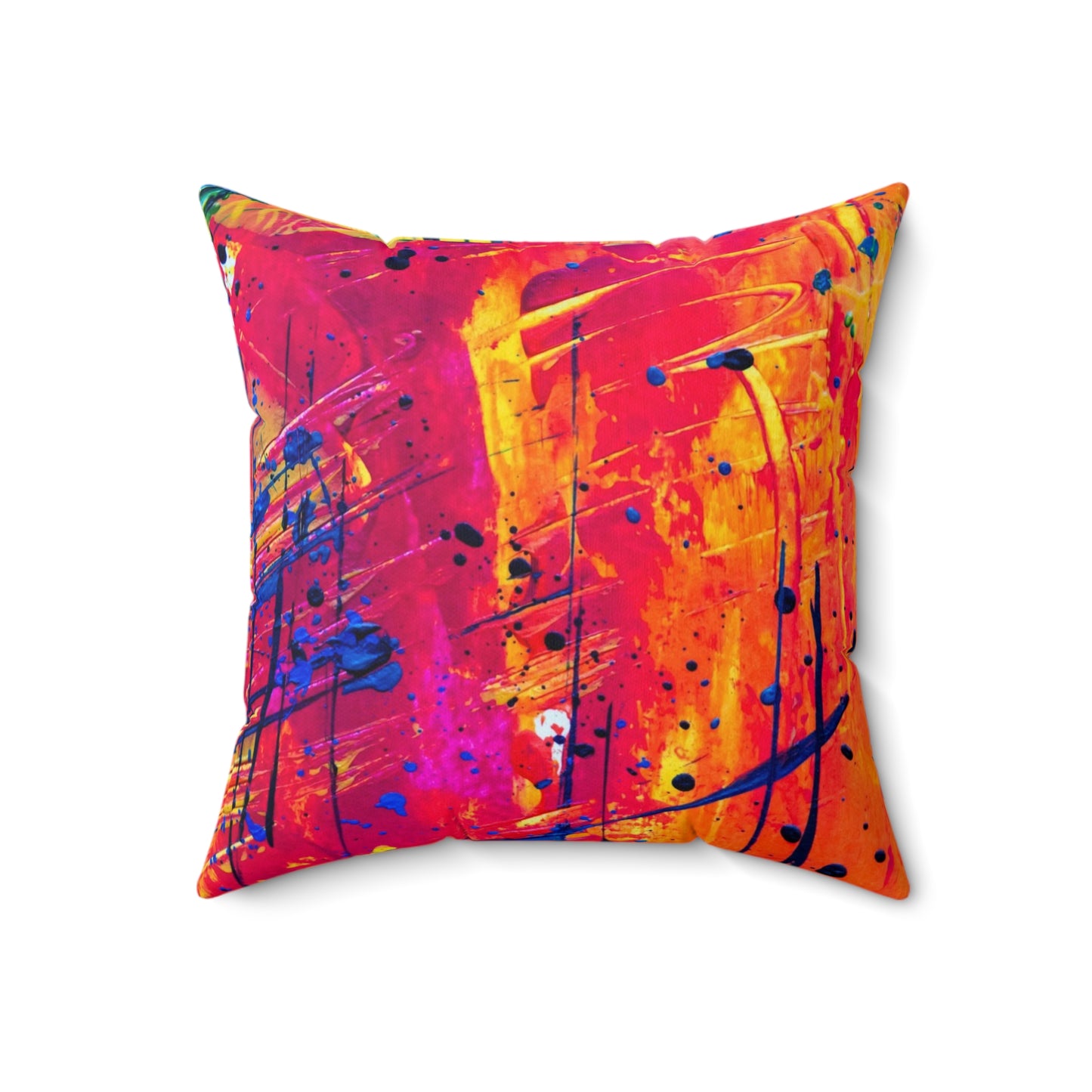 Vibrant Abstract Art Pillow, Colorful Home Decor, Modern Throw Pillow
