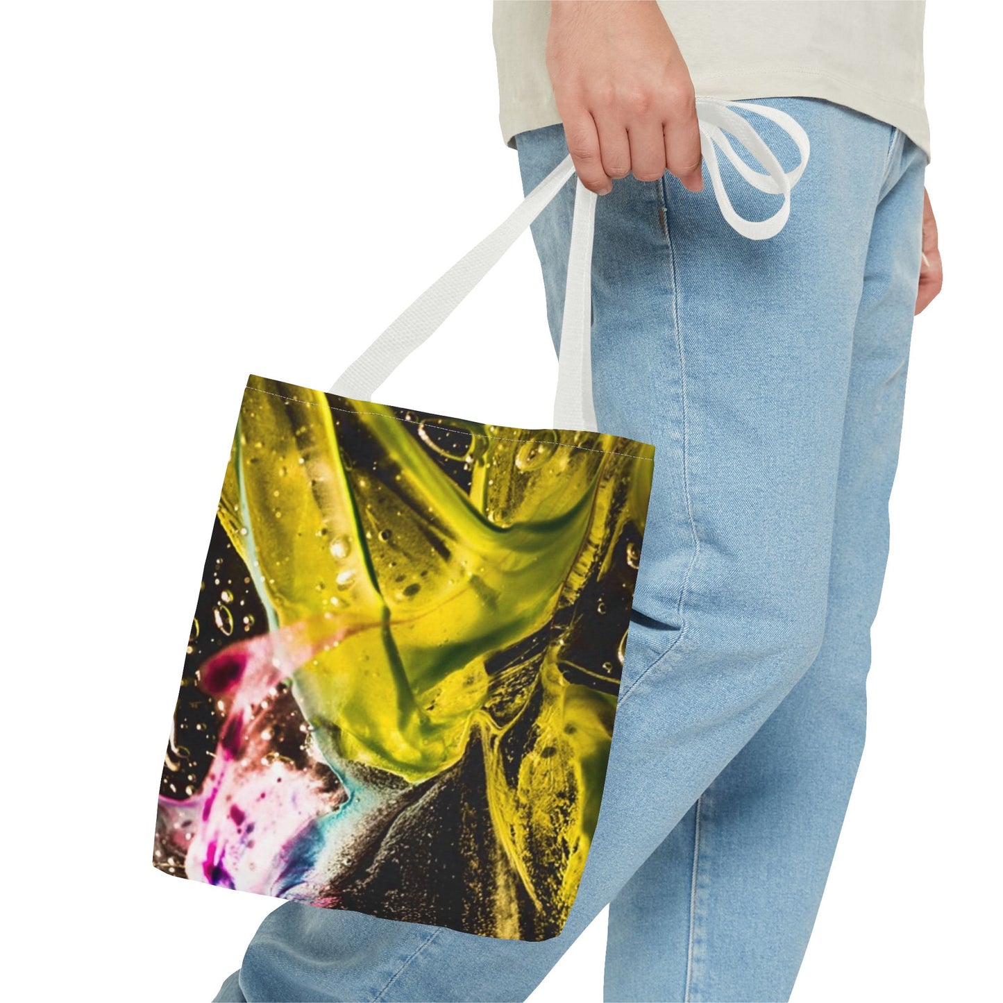Vibrant Abstract Art Tote Bag, Colorful Reusable Shopper