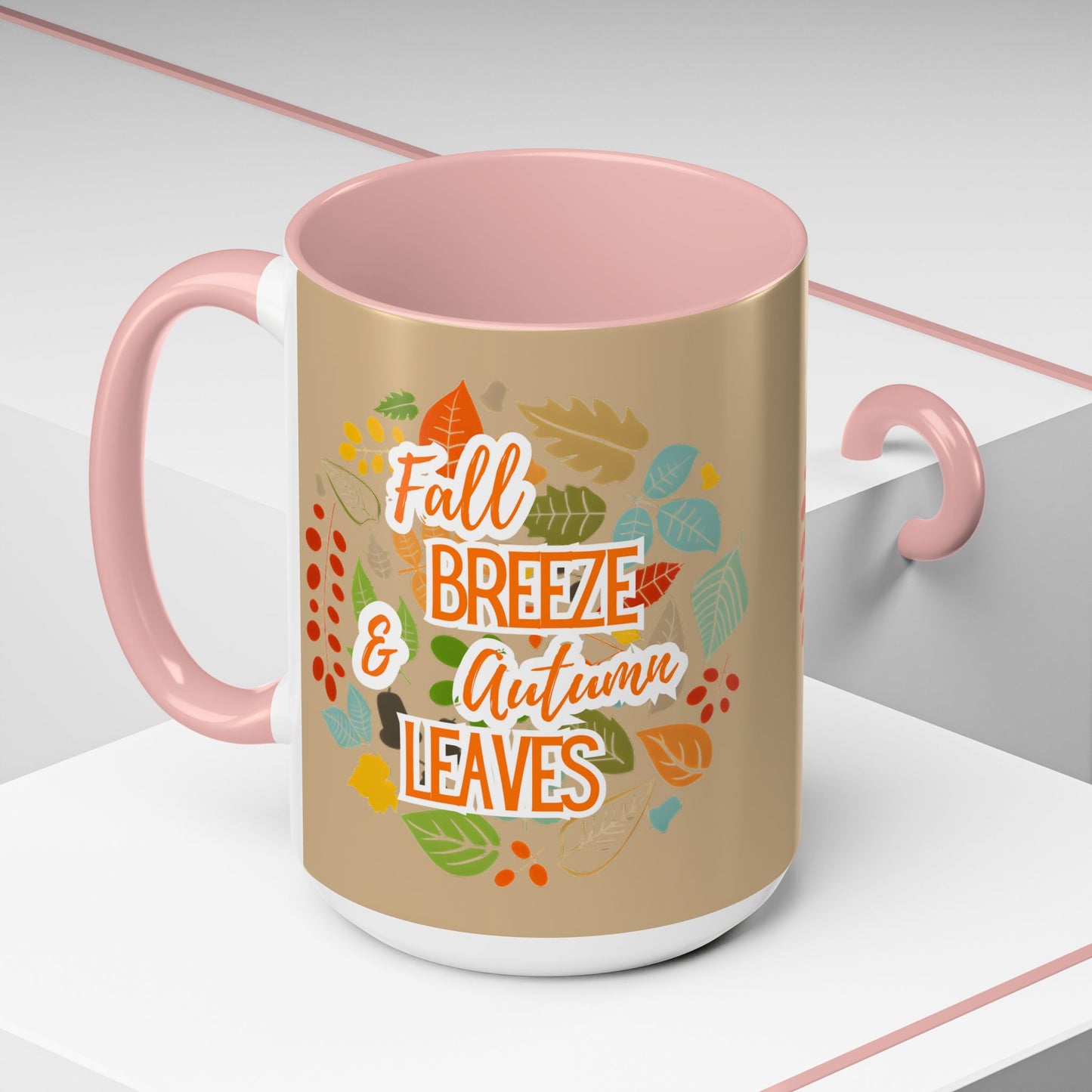Fall Breeze & Leaves Coffee Mug, Autumn Mug, Seasonal Drinkware, Cozy Kitchen Decor, Perfect Gift for Fall Lovers