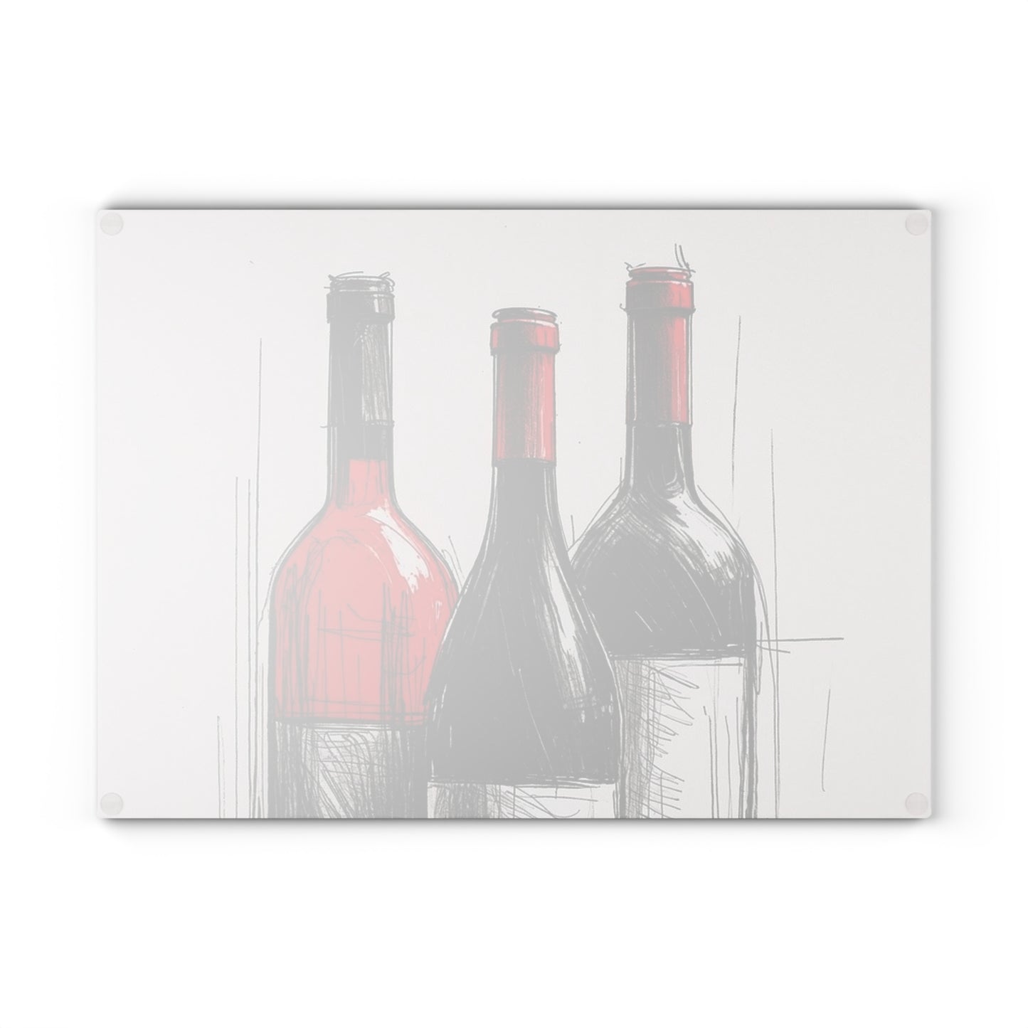 Elegant Wine-Themed Glass Cutting Board, Kitchen Decor, Gift for Wine Lovers, Housewarming Gift, Cooking Essentials, Culinary Art