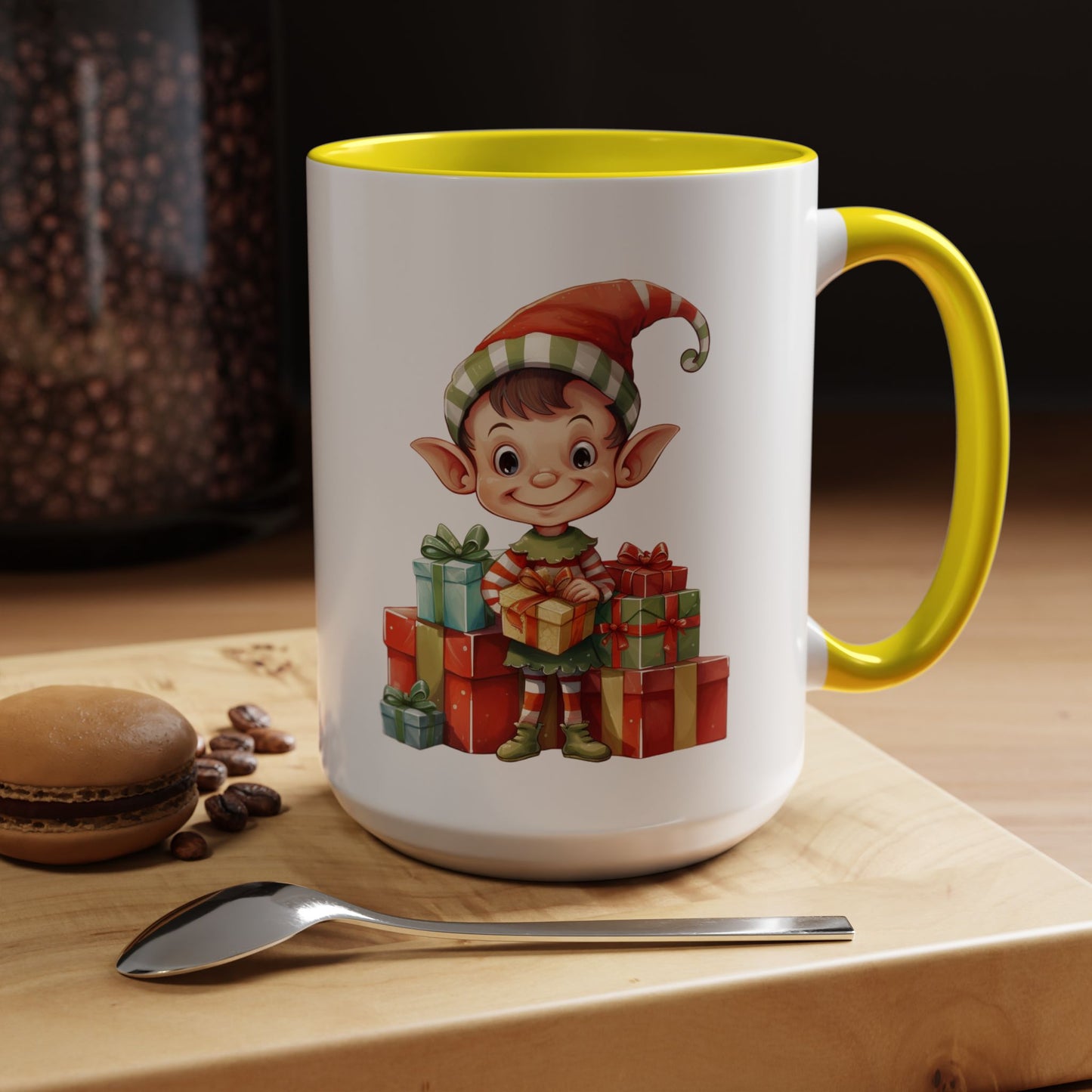 Holiday Elf Coffee Mug - Festive Gift Mug, Christmas Decor, Cute Elf Mug, Coffee Lover Gift, Winter Holiday Drinkware