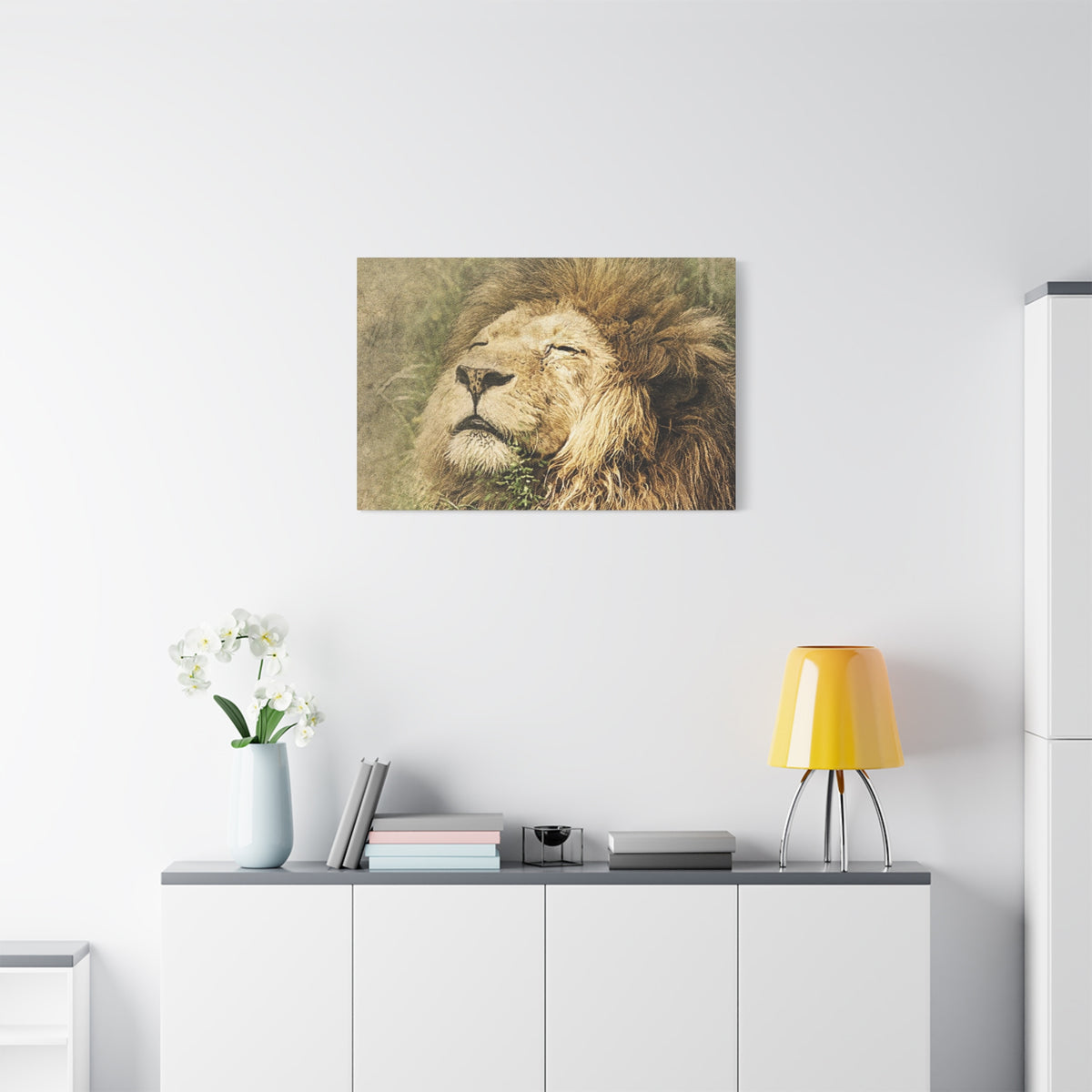 Lion Portrait Matte Canvas Print — Stretched 1.25" Wall Art