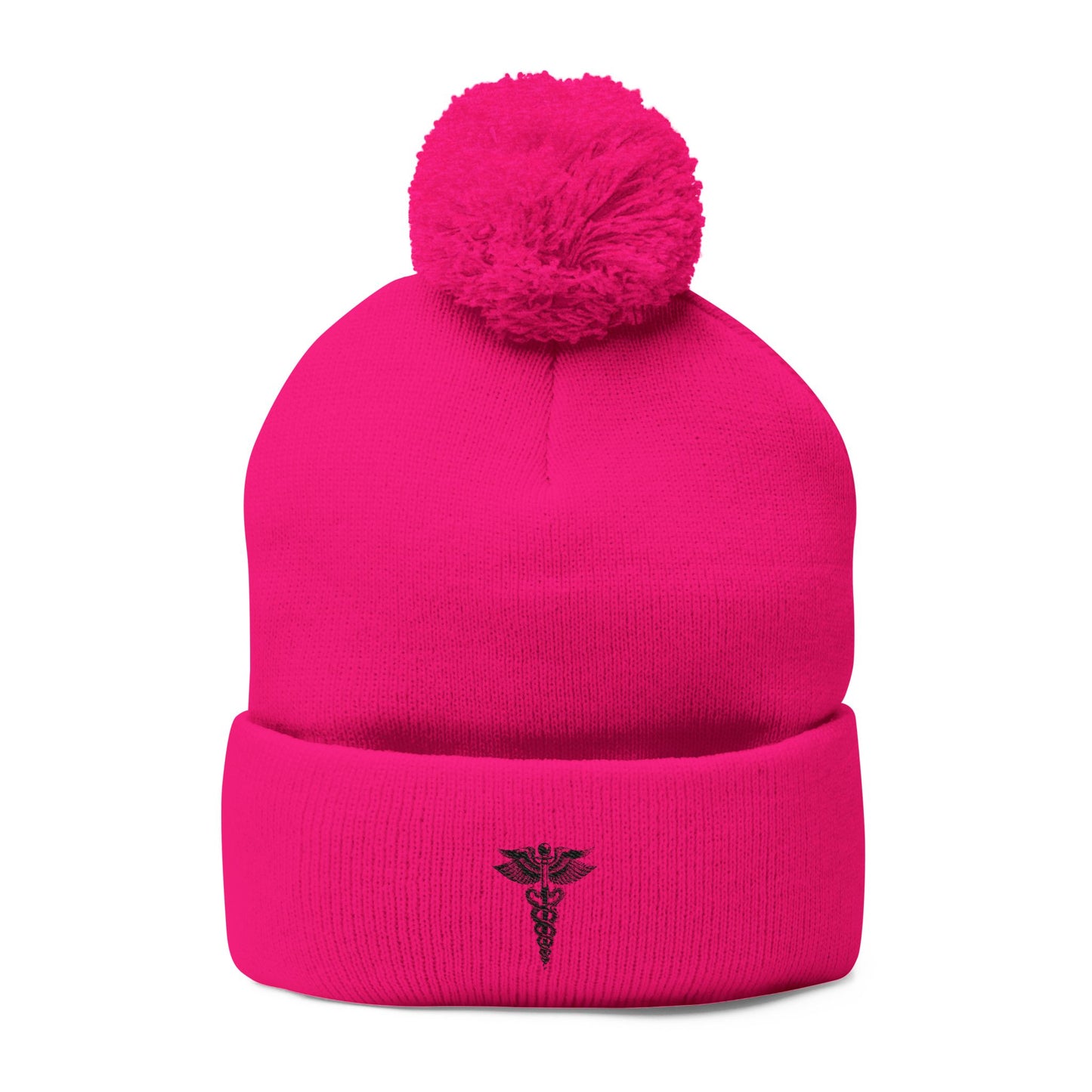 Cozy Pom-Pom Knit Cap, Winter Beanie, Embroidered Hat, Gift for Him/Her, Stylish Knitwear, Cold Weather Accessory