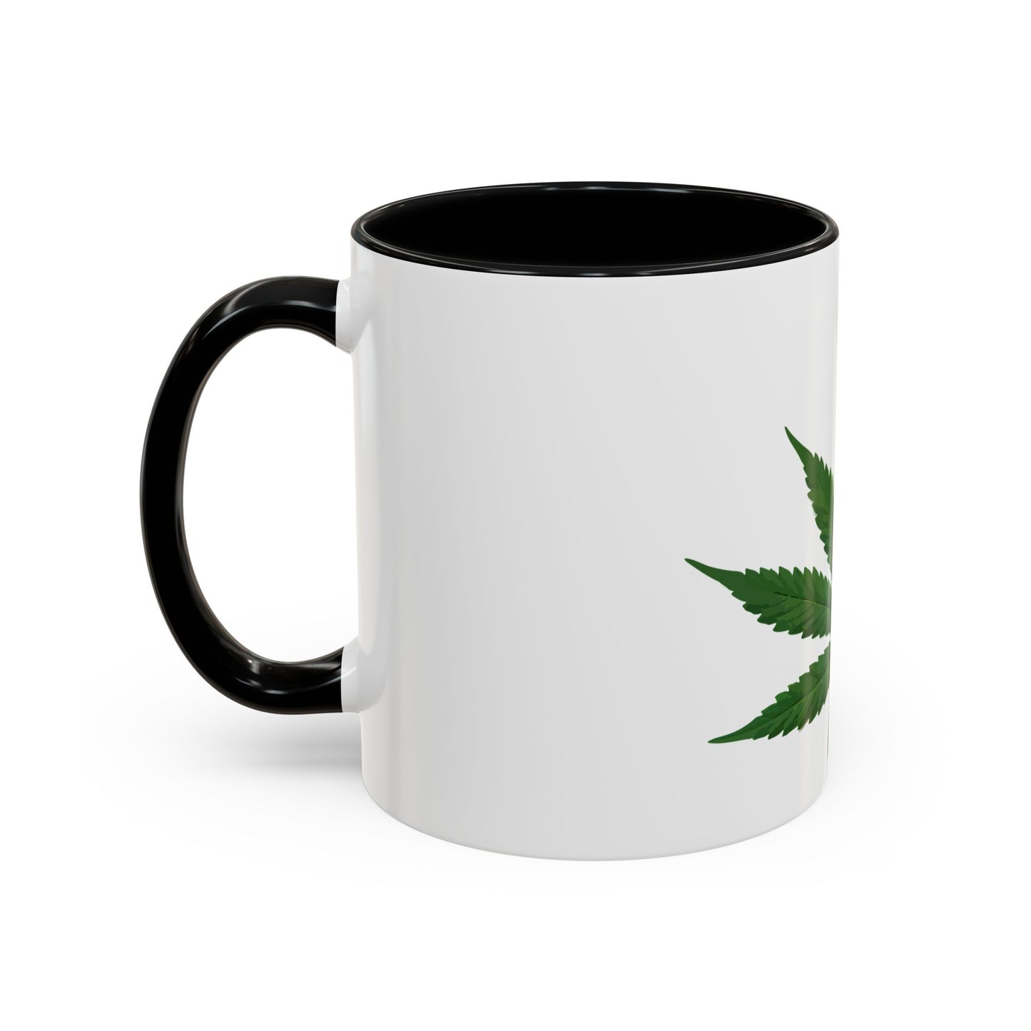 Marijuana Leaf Accent Coffee Mug | Cannabis Lover's Gift, Unique Coffee Cup, Pothead Mug, Stoner Gift Idea, Greenery Decor