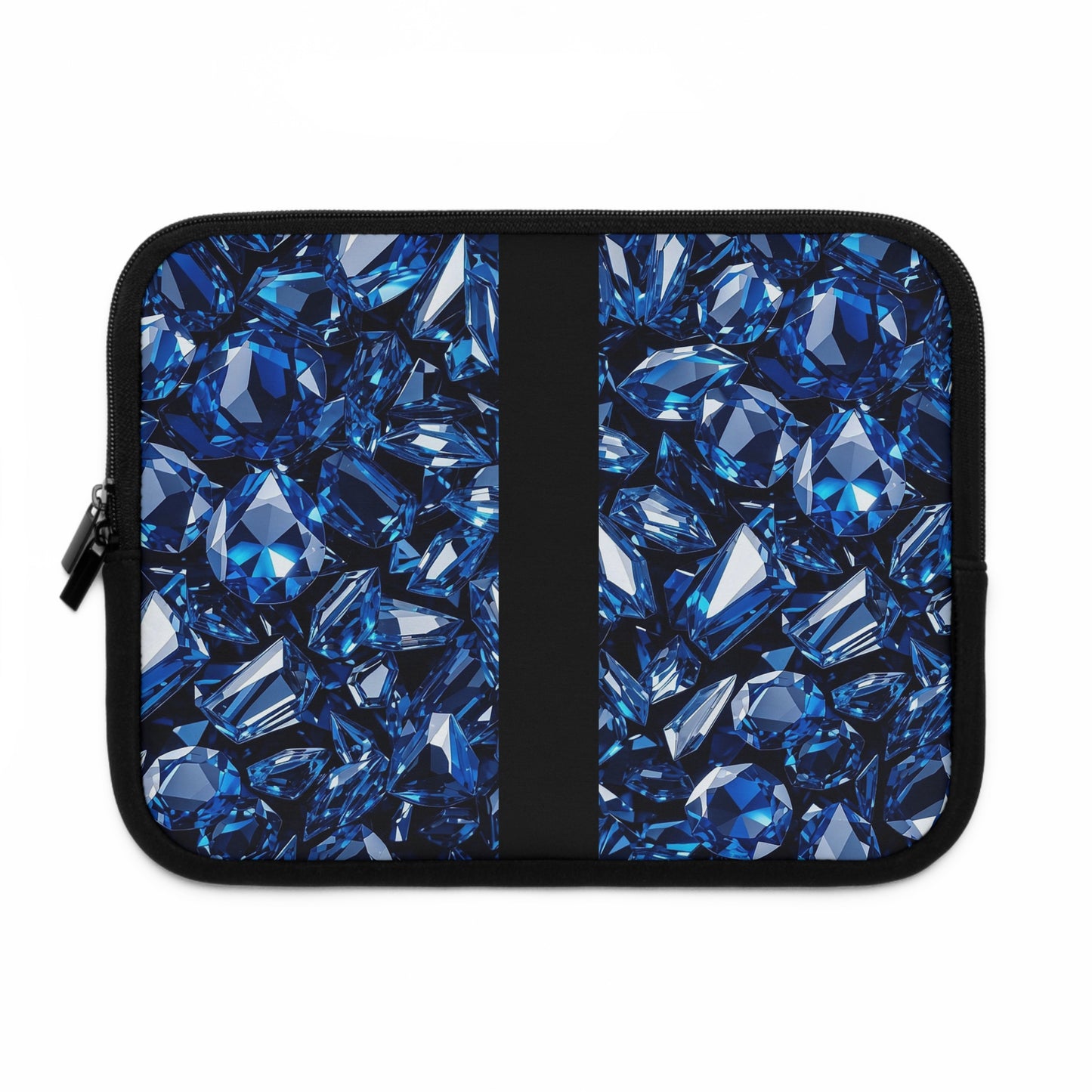 Glamorous Blue Gemstone Laptop Sleeve, Stylish Tech Case, Gemstone Pattern Envelope, Office Accessory, Gift for Her, Unique Laptop Bag
