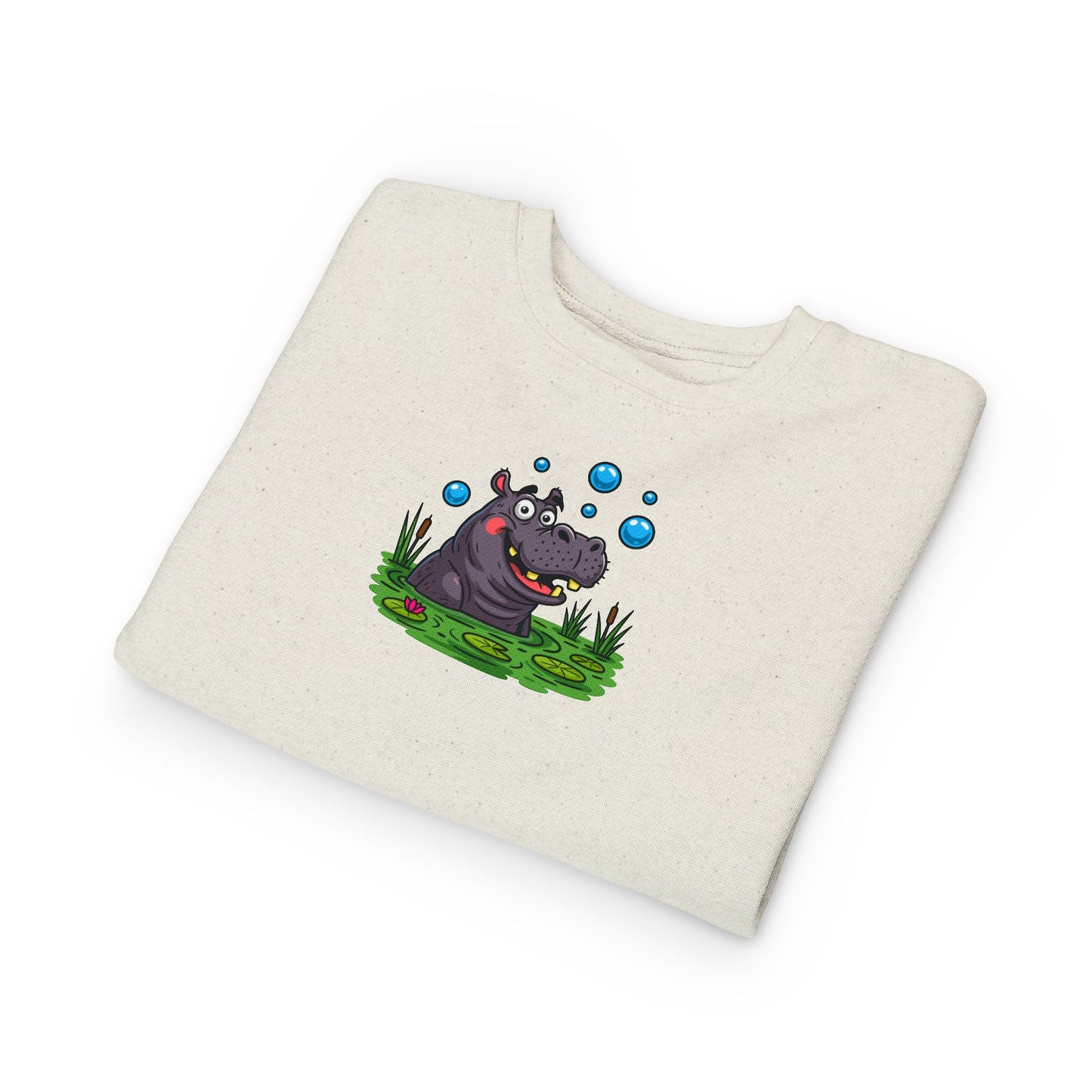 Toddler Hippo Sweatshirt, Cute Animal Apparel, Kids' Gift Idea, Birthday Present, Playful Toddler Clothes, Animal Lover Sweatshirt