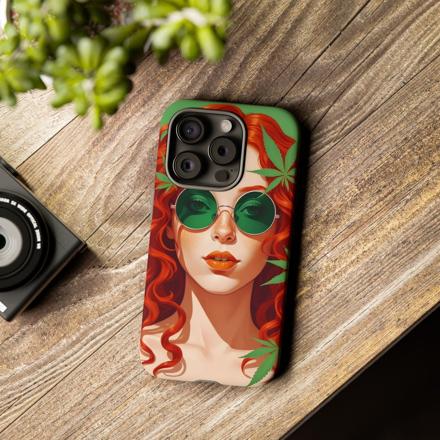 Vibrant Phone Case with Retro Greenery Design, Trendy Case for Casual Look, Gift for Her, Summer Vibes, Unique Phone Accessory