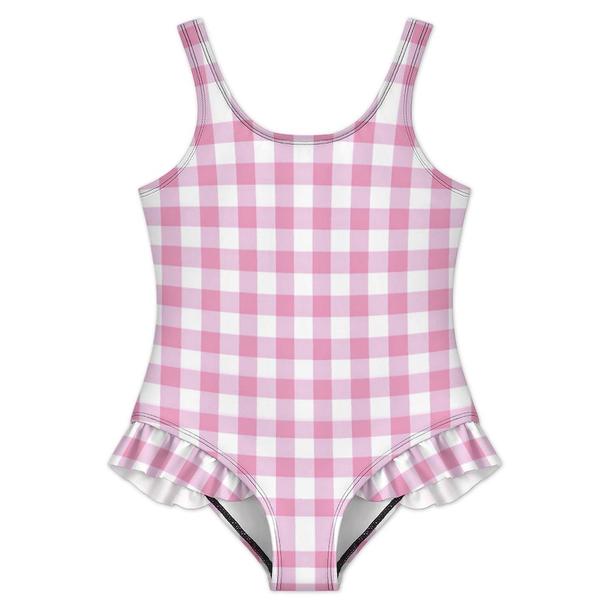Girls Ruffle Trim One Piece Swimwear