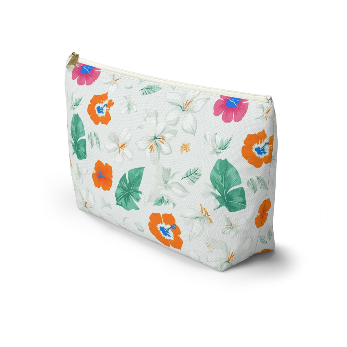 Floral Tropical Accessory Pouch — T‑Bottom Cosmetic Bag
