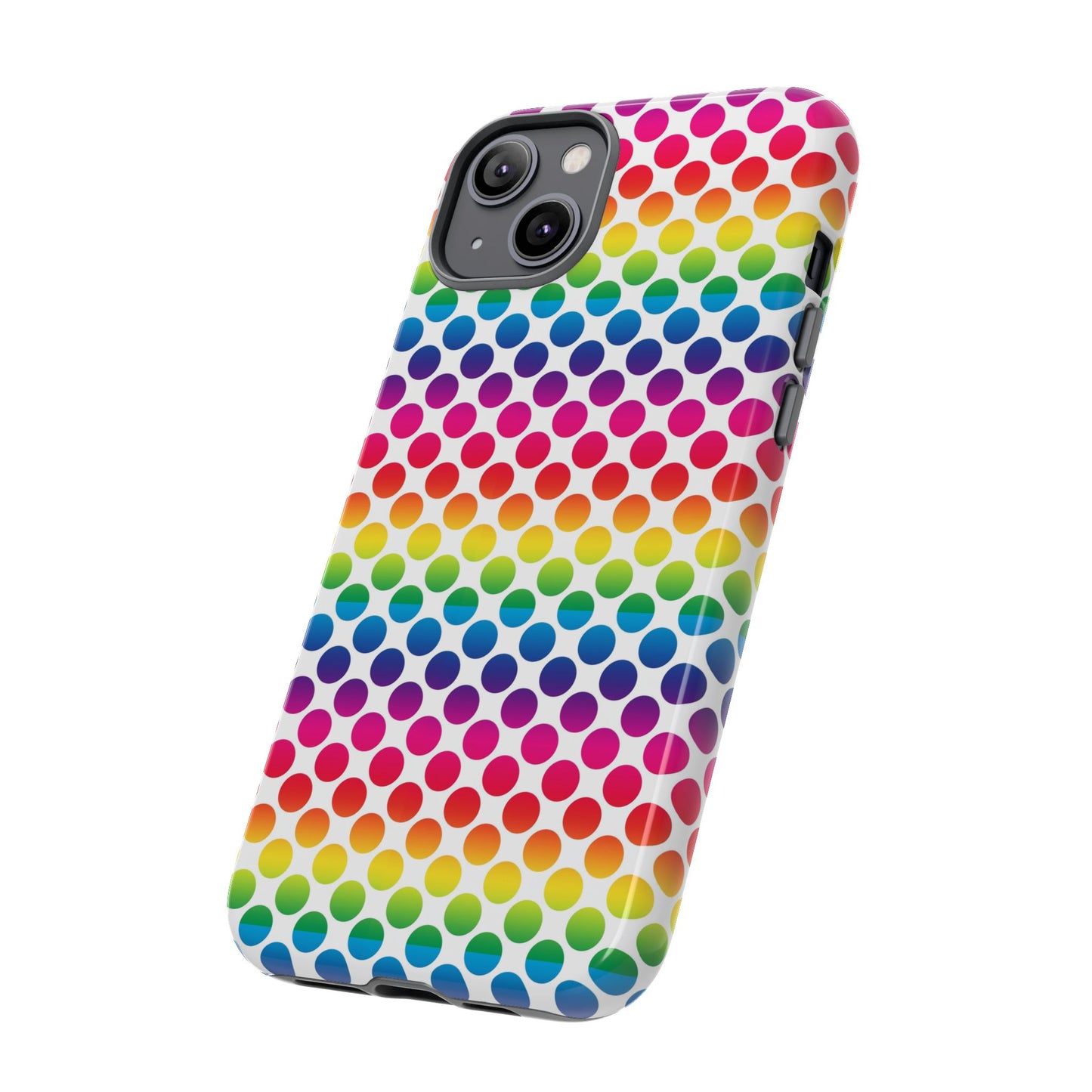 Rainbow Dot Phone Case, Colorful Phone Cover, Fun Phone Accessory, Gift for Friends, Trendy Mobile Case