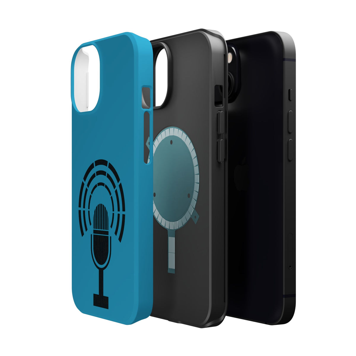 Phone Case — Retro Microphone Podcast Design, Magnetic Impact-Resistant