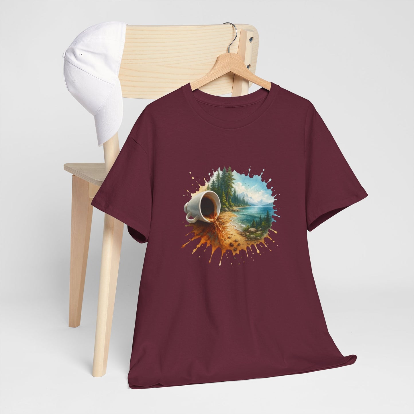 Nature-Inspired Unisex Heavy Cotton Tee, Casual Outfit, Gift for Nature Lovers, Camping Apparel, Outdoor Adventure Shirt