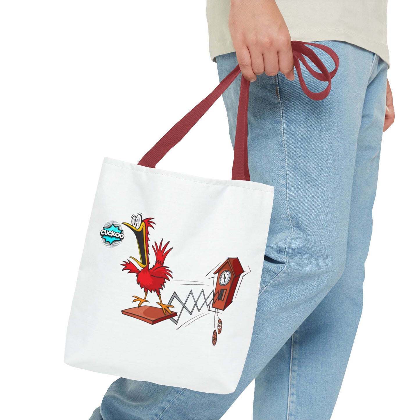 Quirky Cartoon Tote Bag, Funny Gift, Bird Lover's Bag, Everyday Use, Shopping