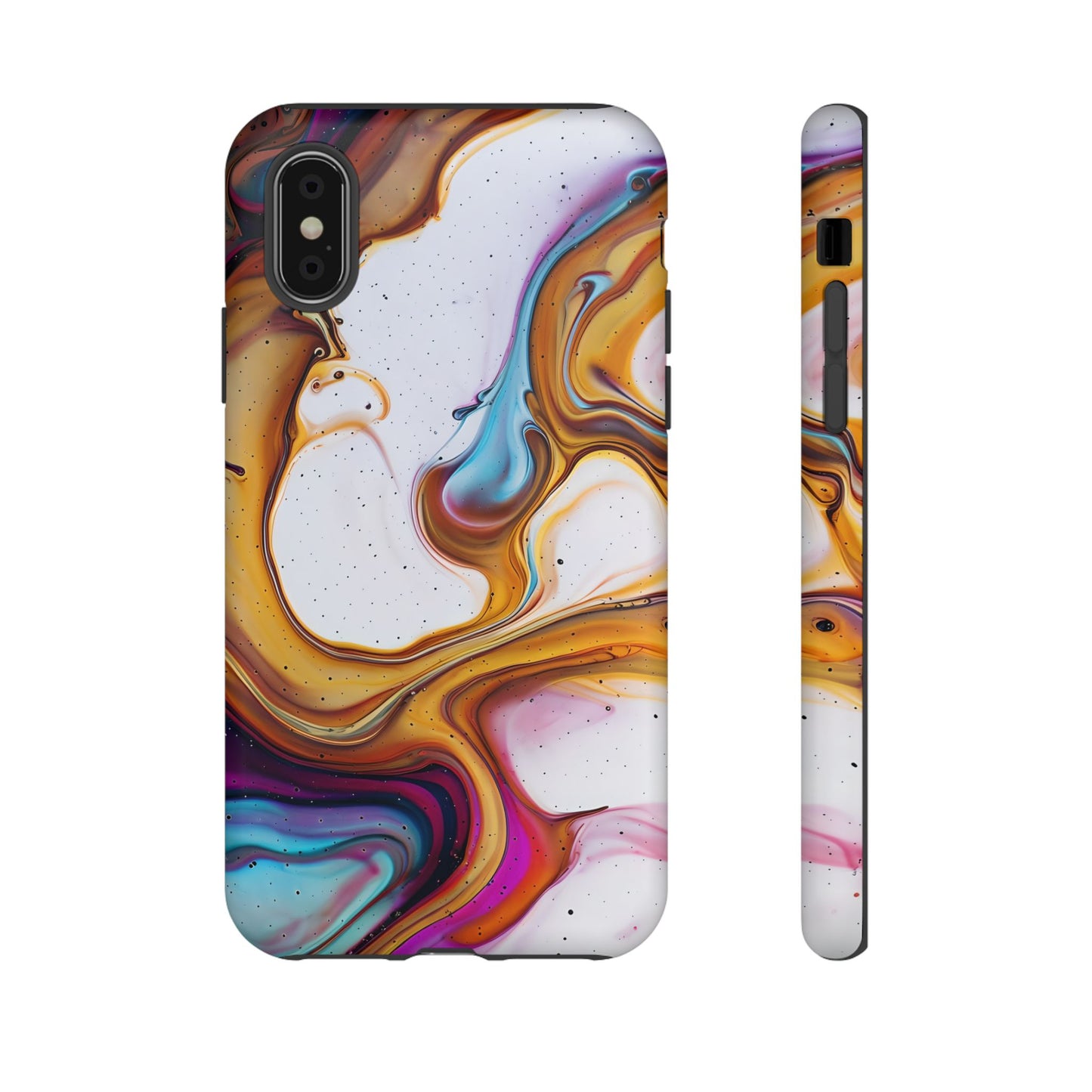 Artistic Phone Case, Tough Cases with Colorful Marble Design