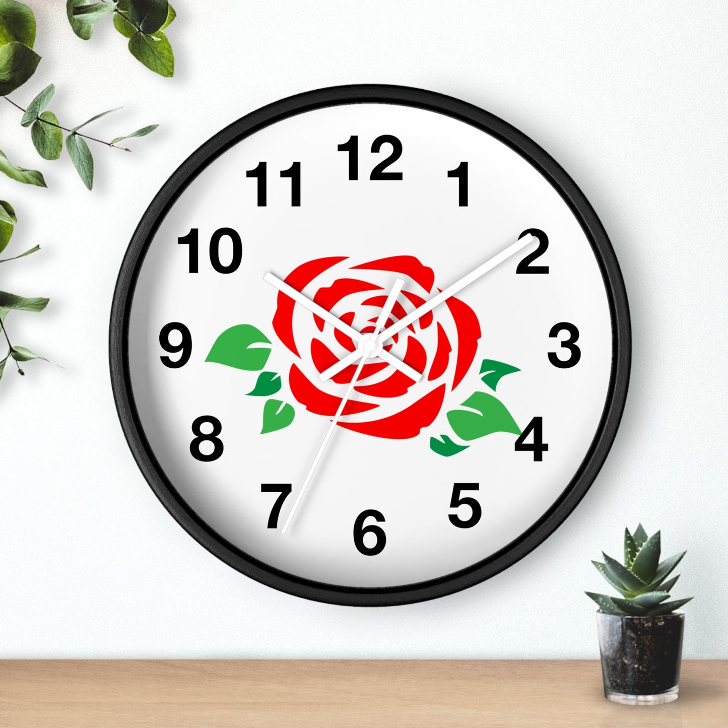 Rose Floral Wall Clock | Elegant Home Décor, Gift for Flower Lovers, Timeless Design, Spring Decor, Birthday Gift